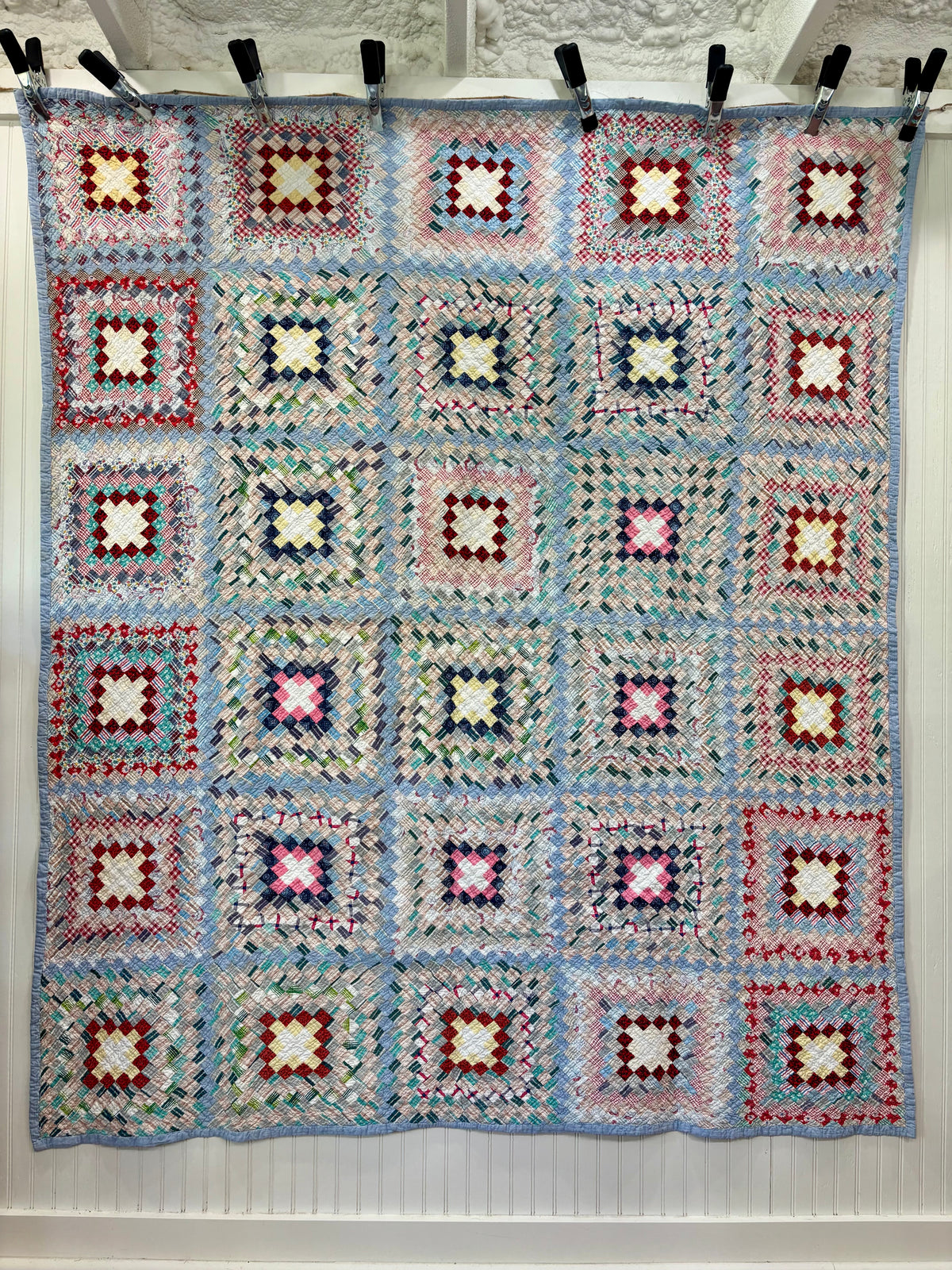 Postage Stamp Trip Around the World Quilt c1930–1940