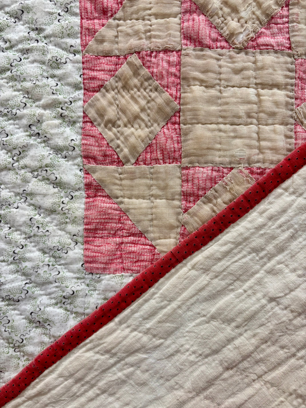 c1900 Antique Churn Dash Quilt - 66x67”