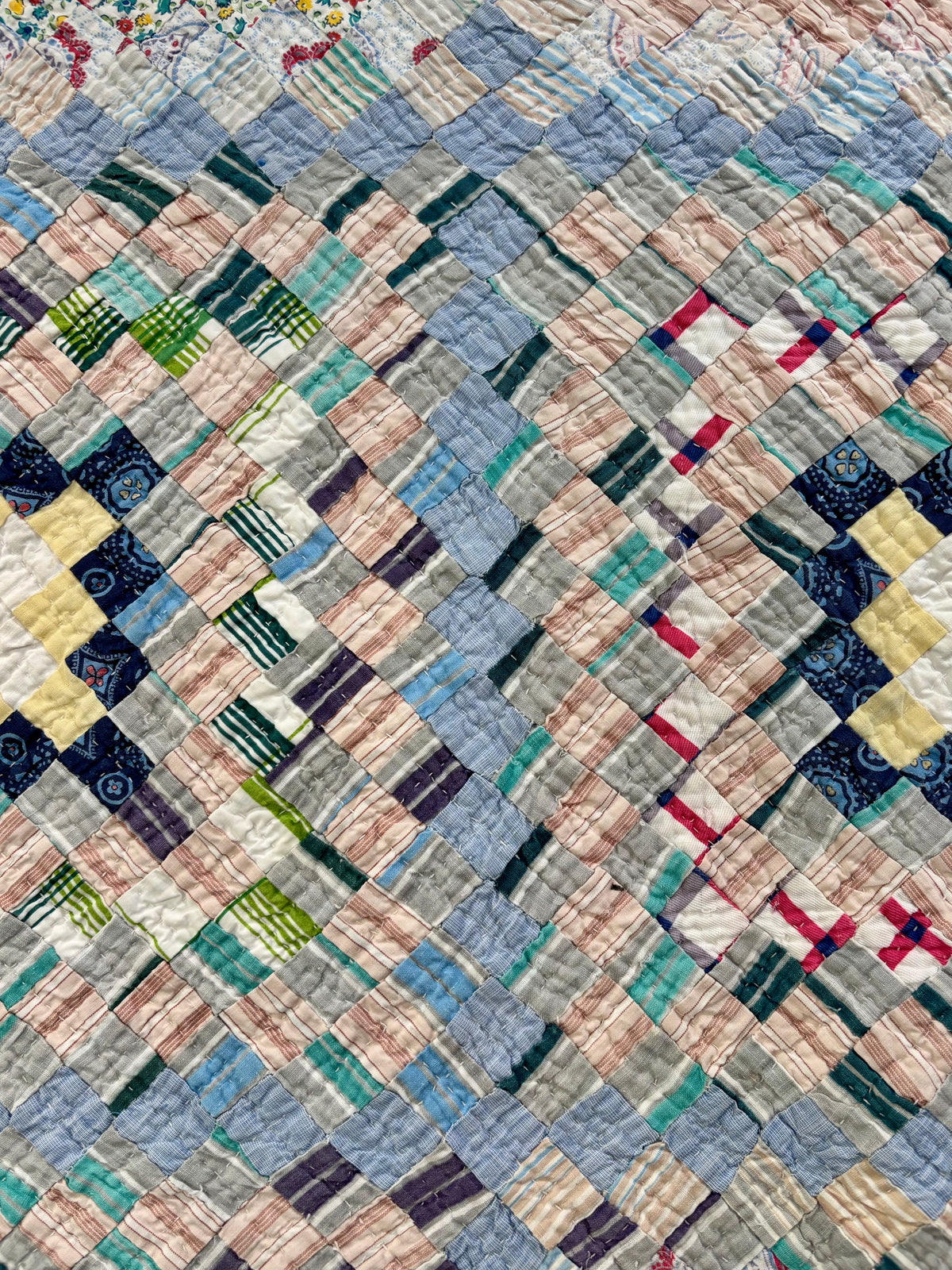 Postage Stamp Trip Around the World Quilt c1930–1940