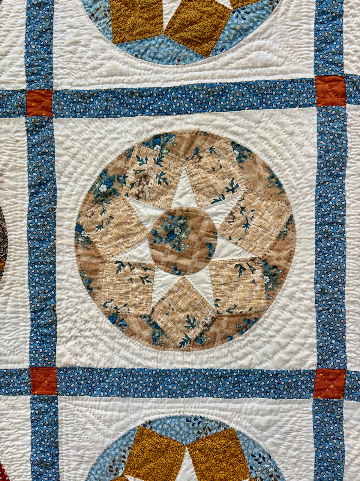 Antique Compass Star Quilt, c1880–1910