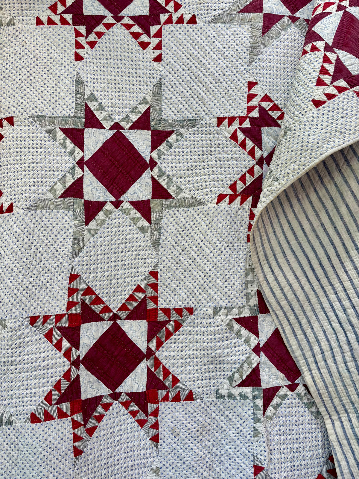 Antique Feathered Star Quilt, c1880–1900