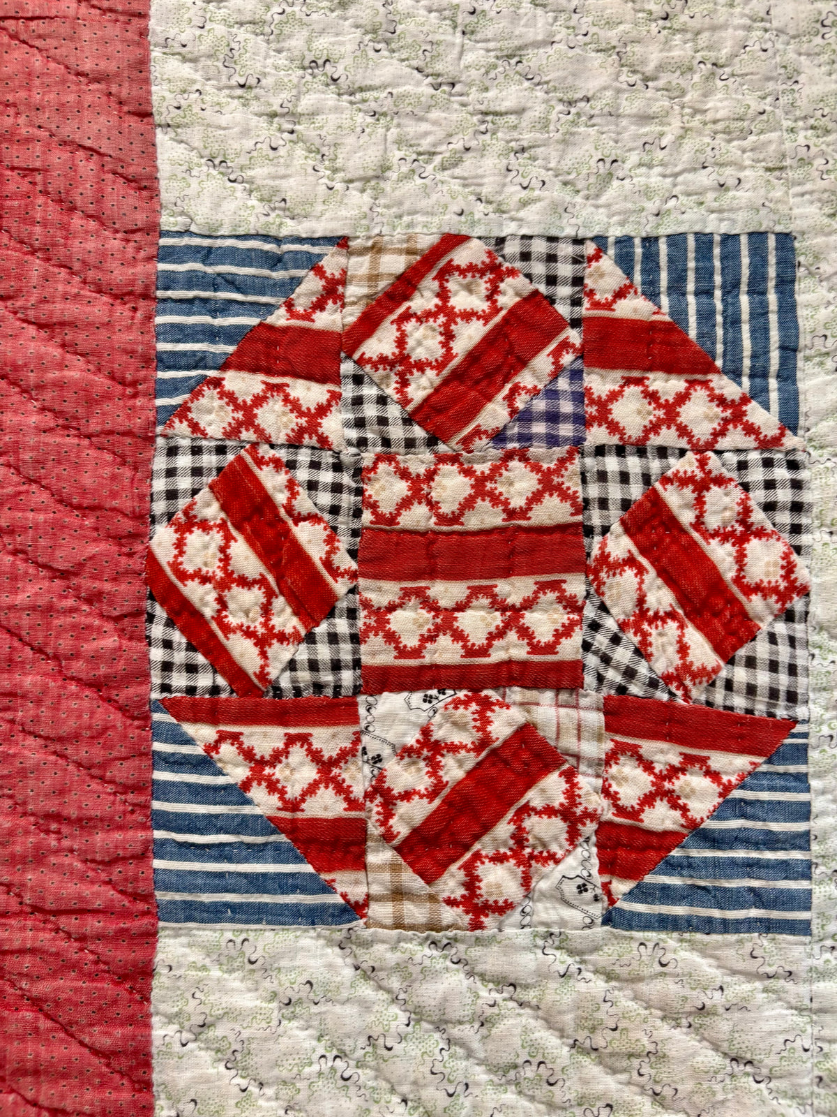 c1900 Antique Churn Dash Quilt - 66x67”