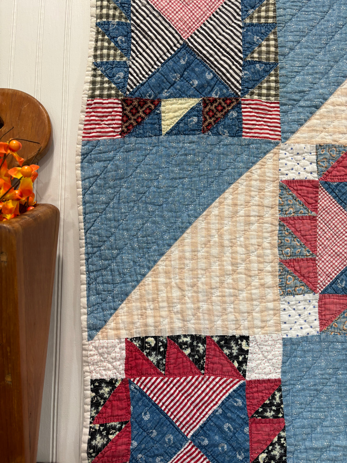 Antique Sawtooth Star & Hourglass Quilt, c1880–1910