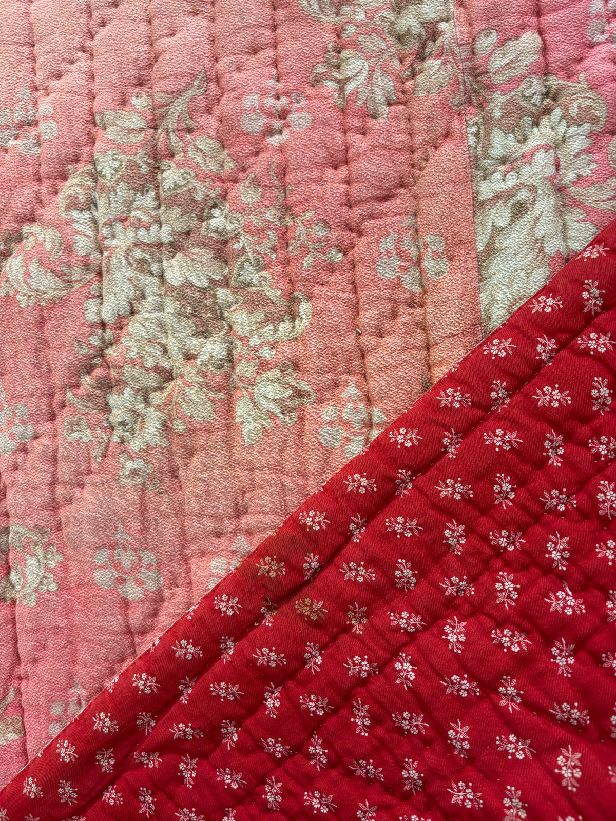 c1850-1865 American Antique Whole-Cloth Quilt - 69x69"
