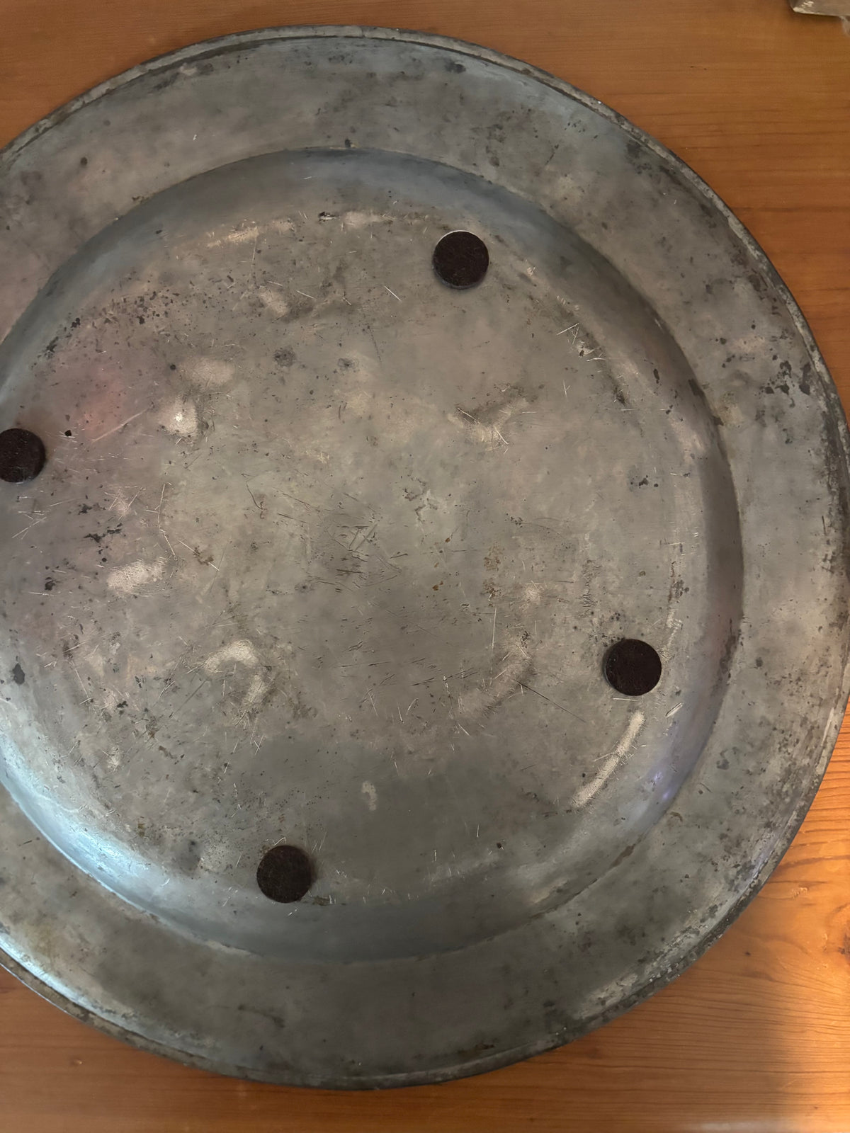 c1880s Antique Pewter Charger 16½”