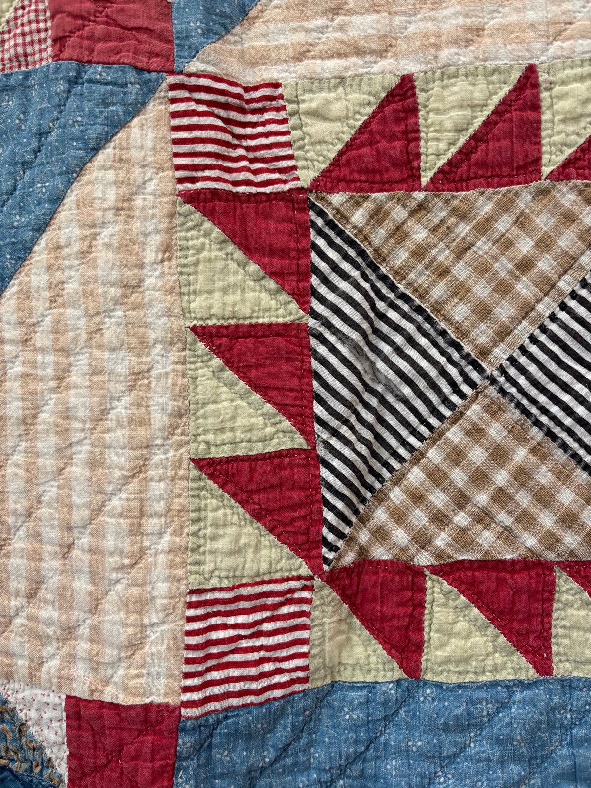 Antique Sawtooth Star & Hourglass Quilt, c1880–1910
