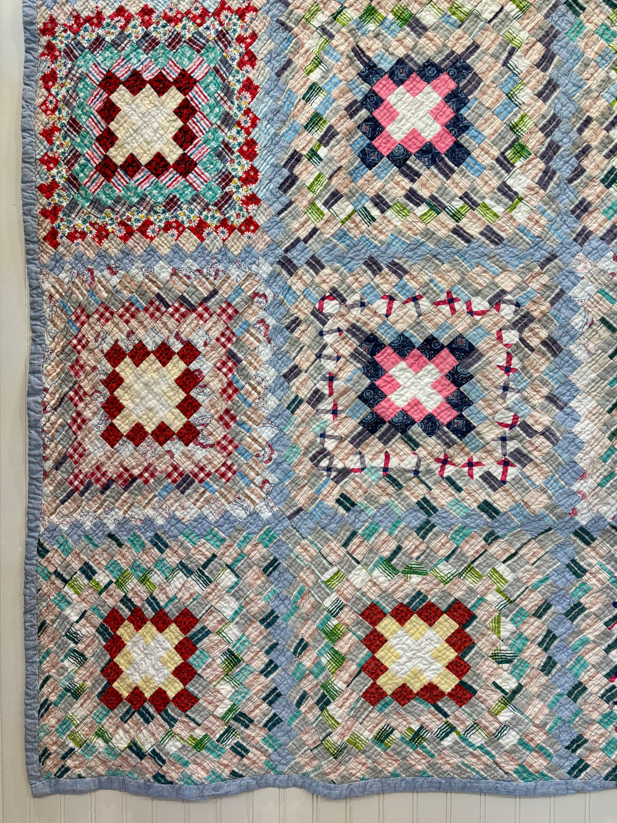 Postage Stamp Trip Around the World Quilt c1930–1940
