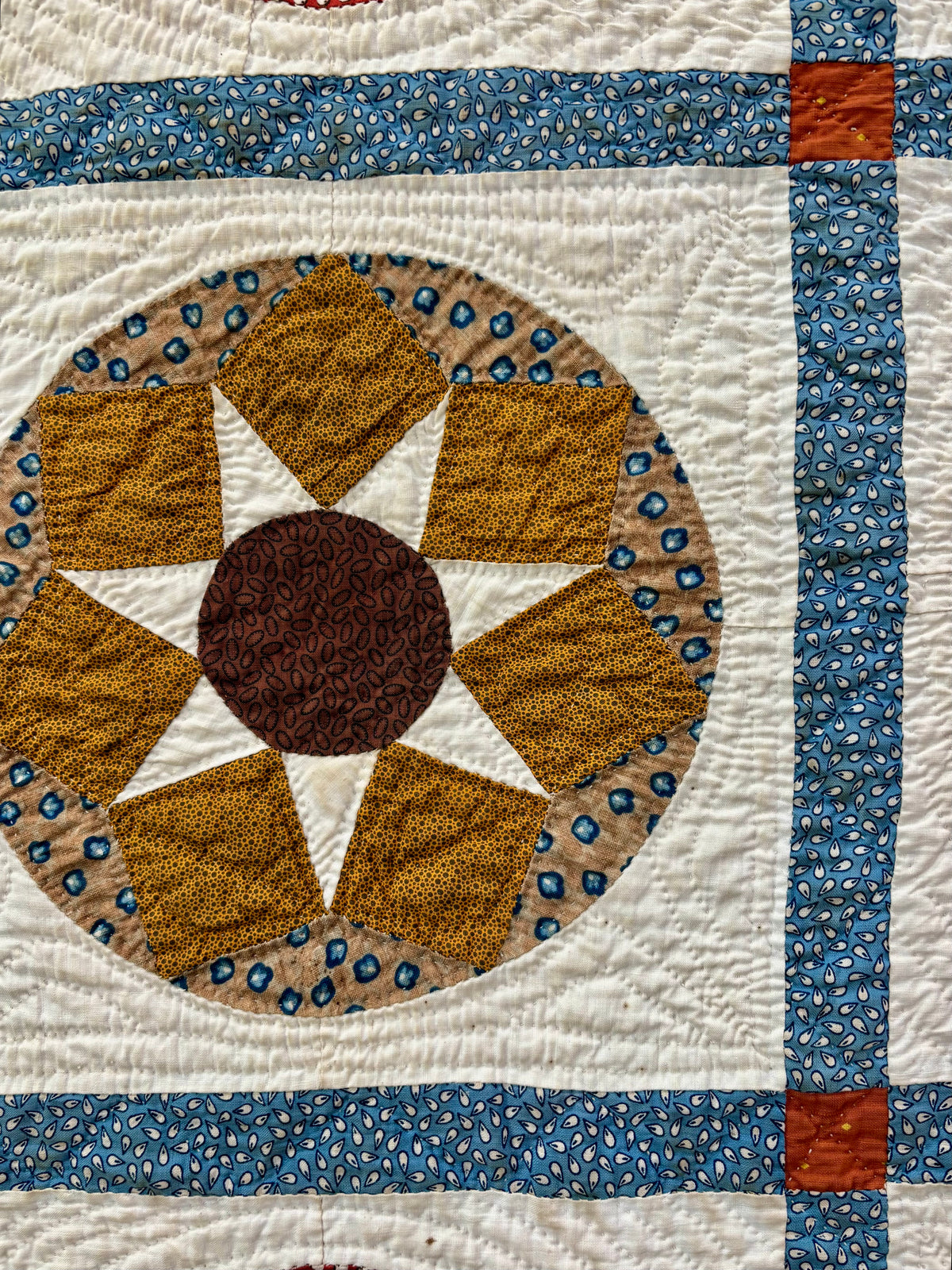 Antique Compass Star Quilt, c1880–1910