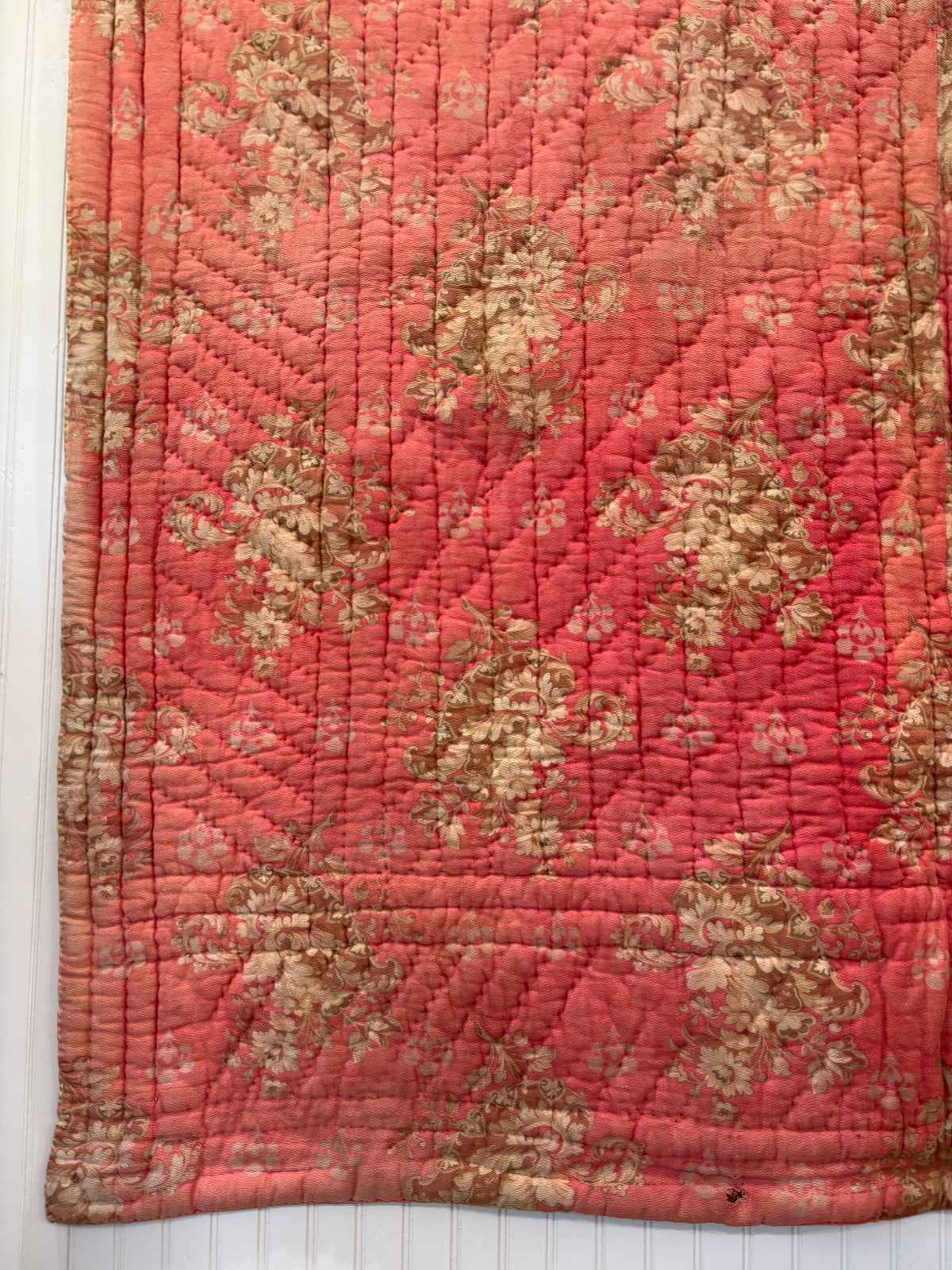 c1850-1865 American Antique Whole-Cloth Quilt - 69x69"