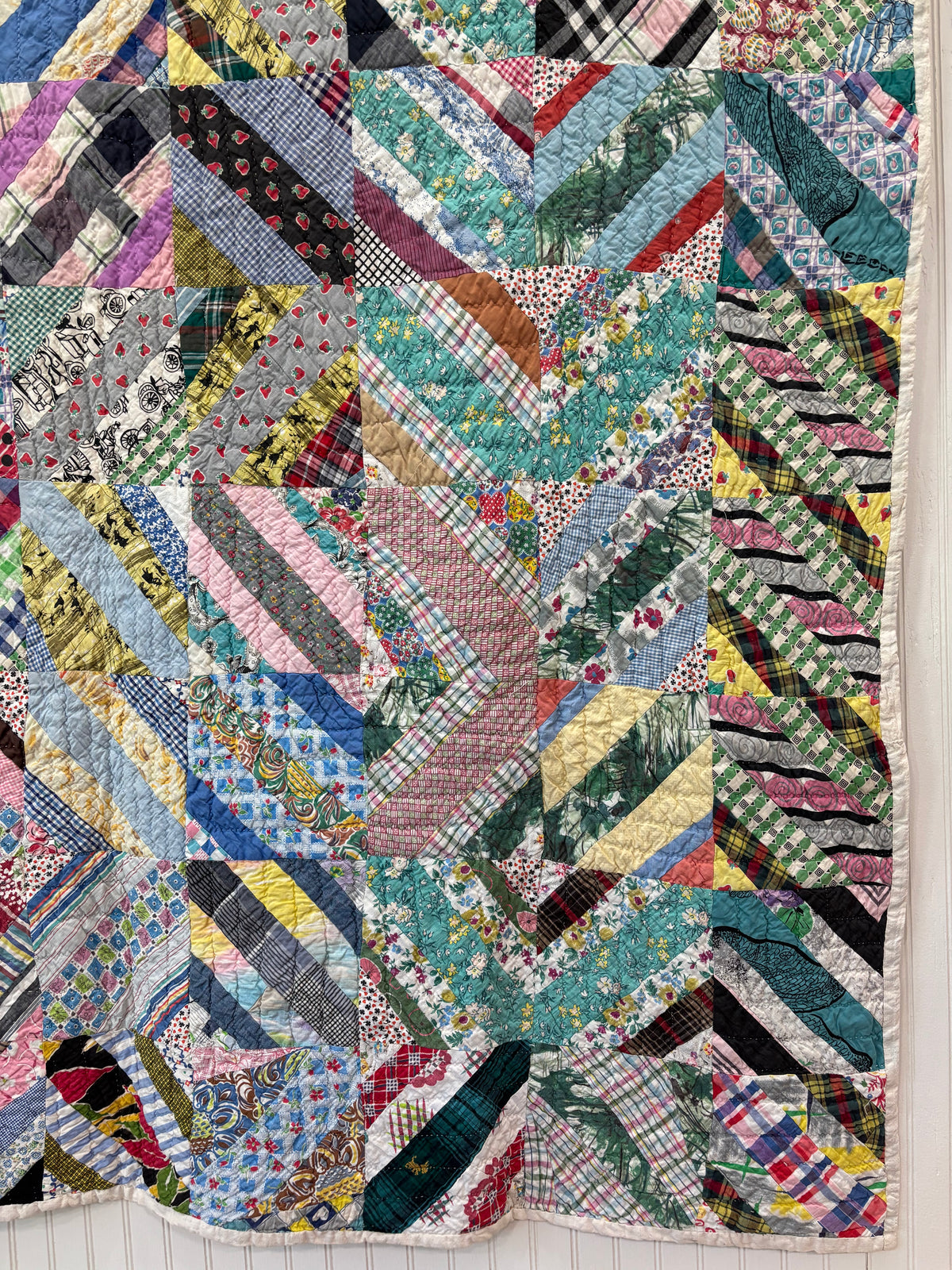 Vintage Scrappy Railroad Quilt, c1930–1940