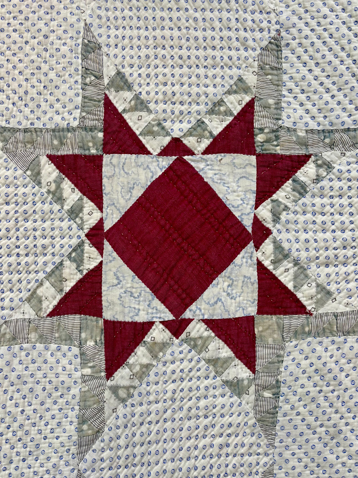 Antique Feathered Star Quilt, c1880–1900