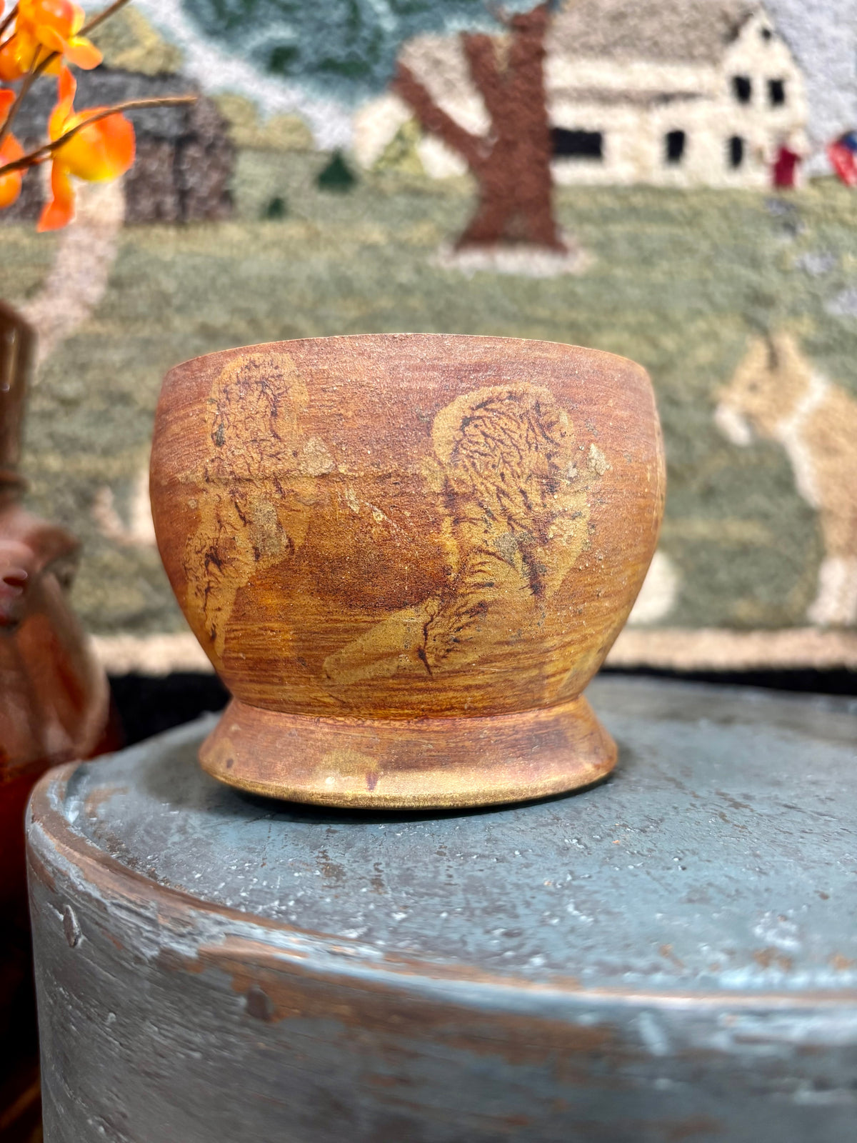 Early Painted Treen Sugar Bowl, c1840–1870