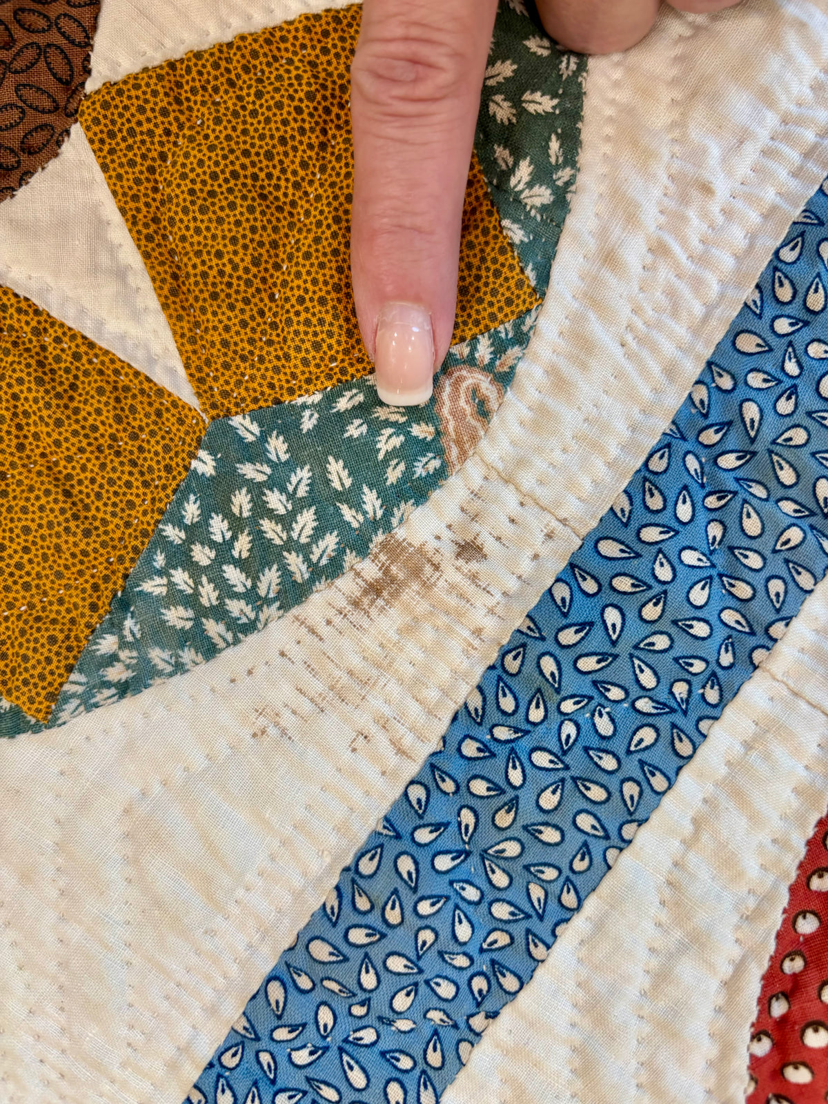 Antique Compass Star Quilt, c1880–1910