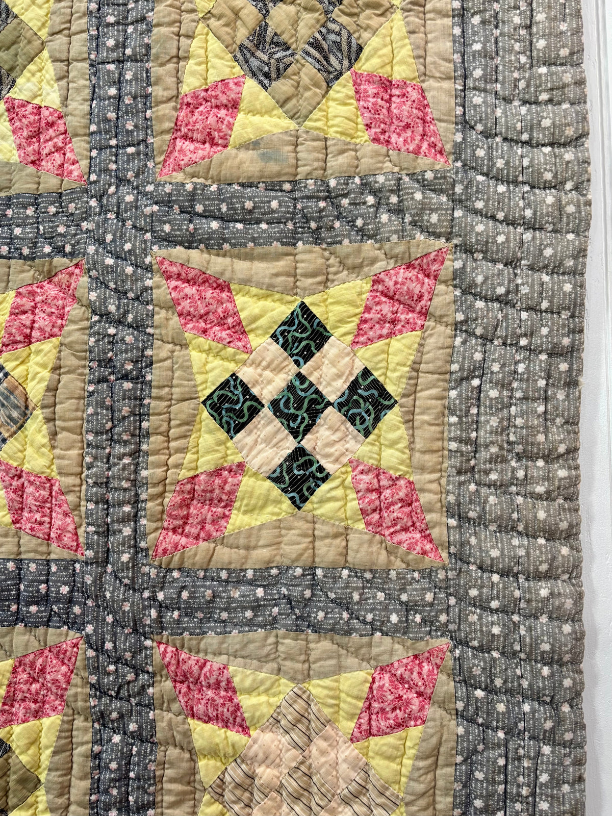 Antique Nine-Patch Star Variation Quilt, c1880ā1910