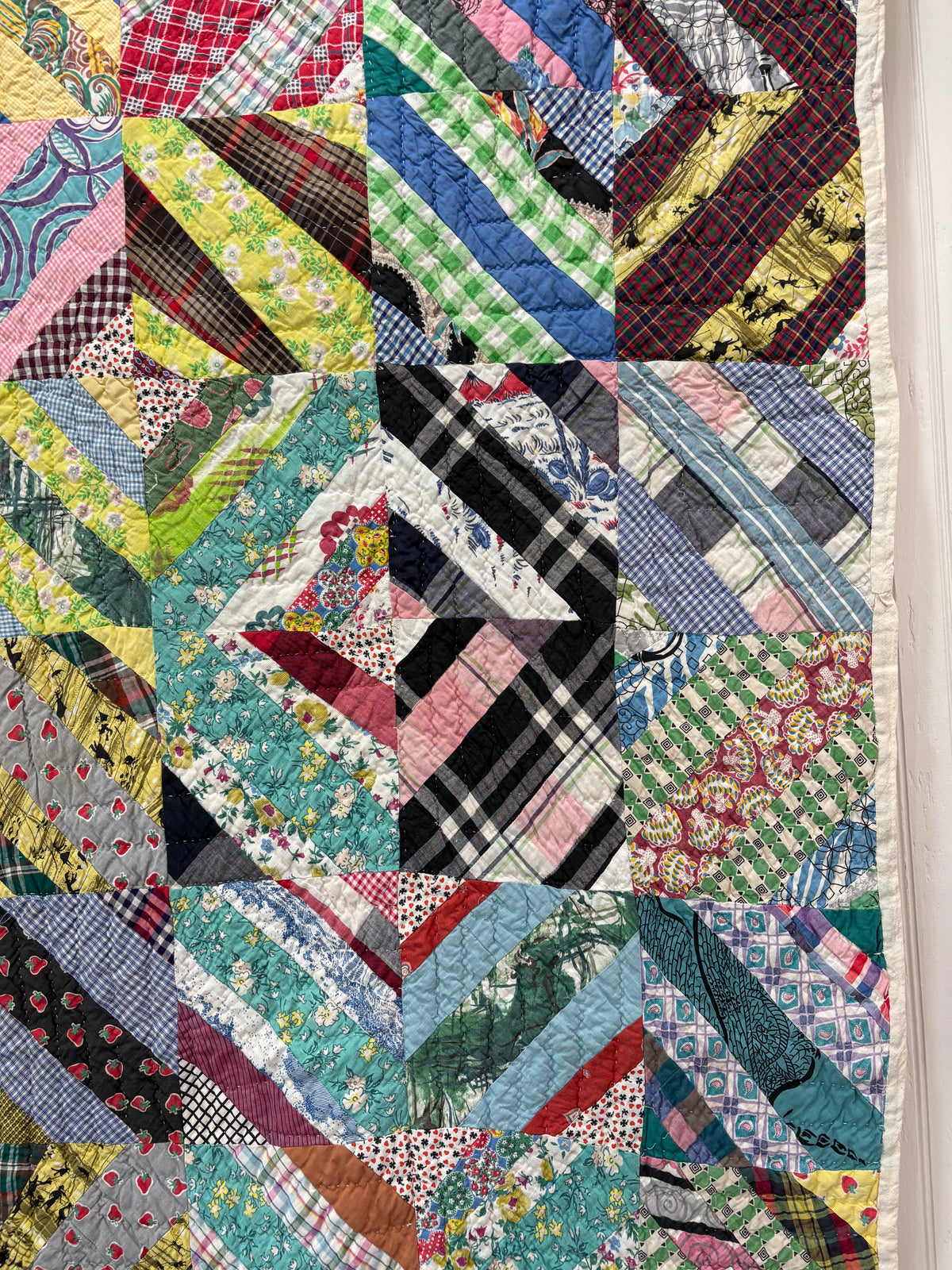 Vintage Scrappy Railroad Quilt, c1930–1940