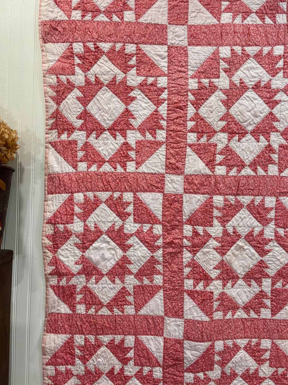 c1890–1910 Antique Bears Paw Quilt -76x77”