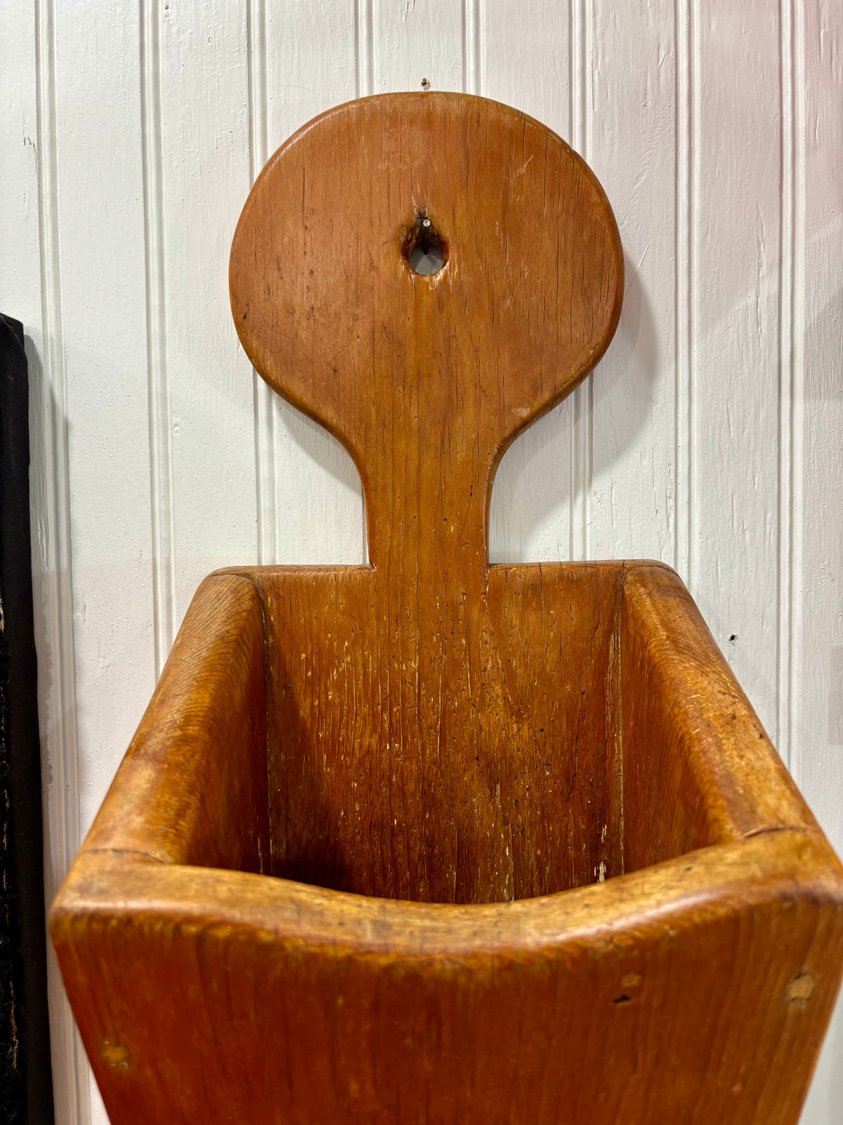 Early Wooden Wall Box with Lollipop Back, c1900–1920