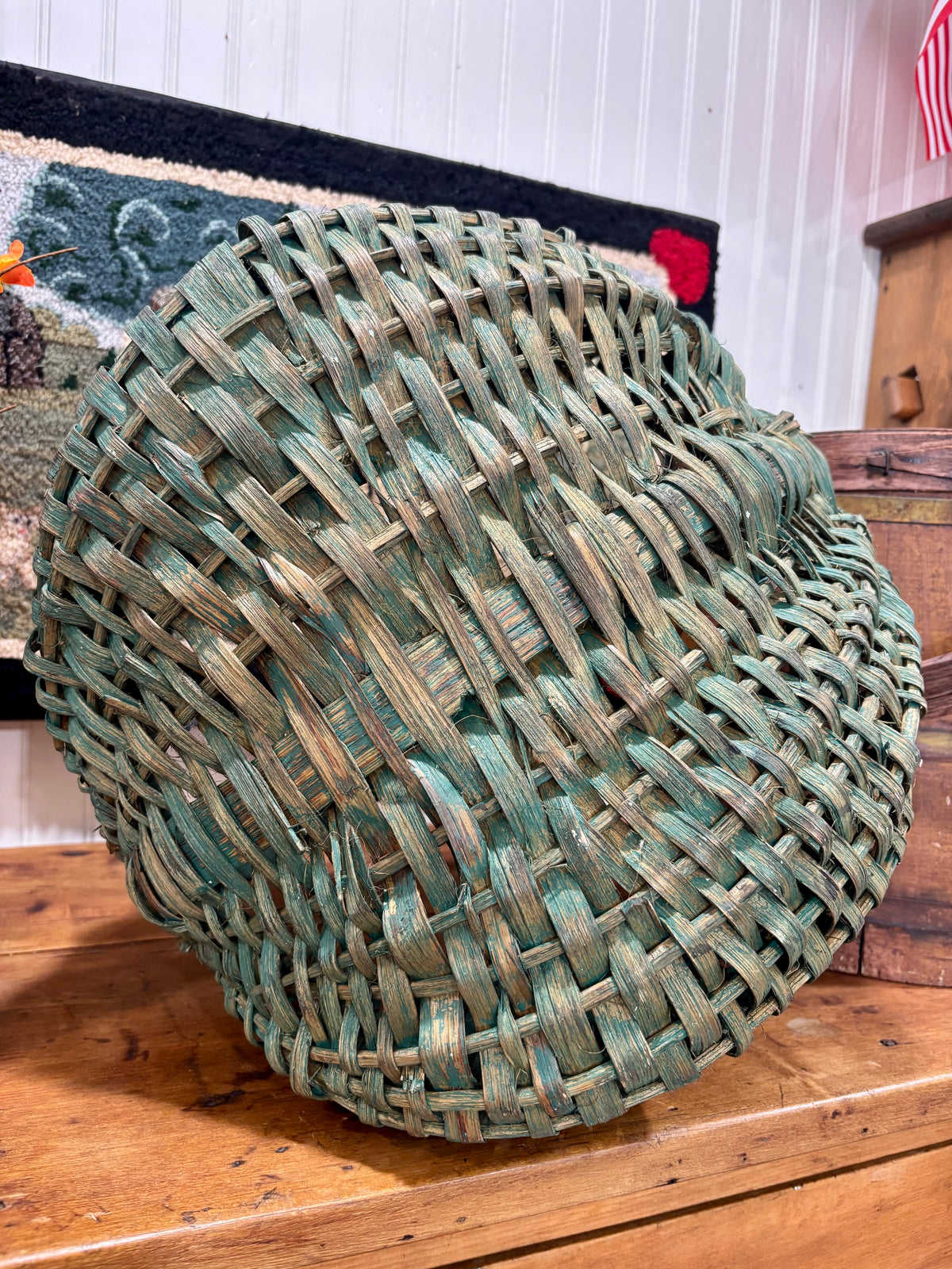 Antique Southern Appalachian Painted Gathering Basket, c1890–1910