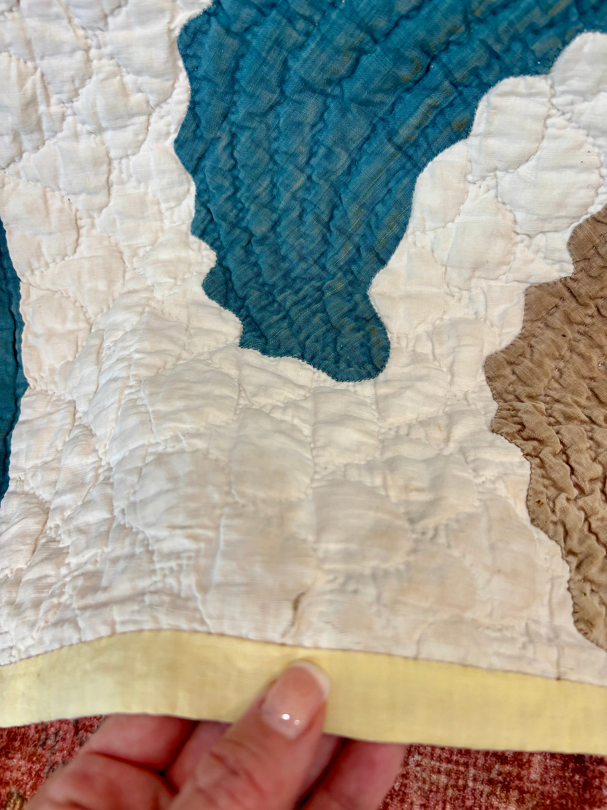 Antique Princess Feather Appliqué Quilt, c1900-1920