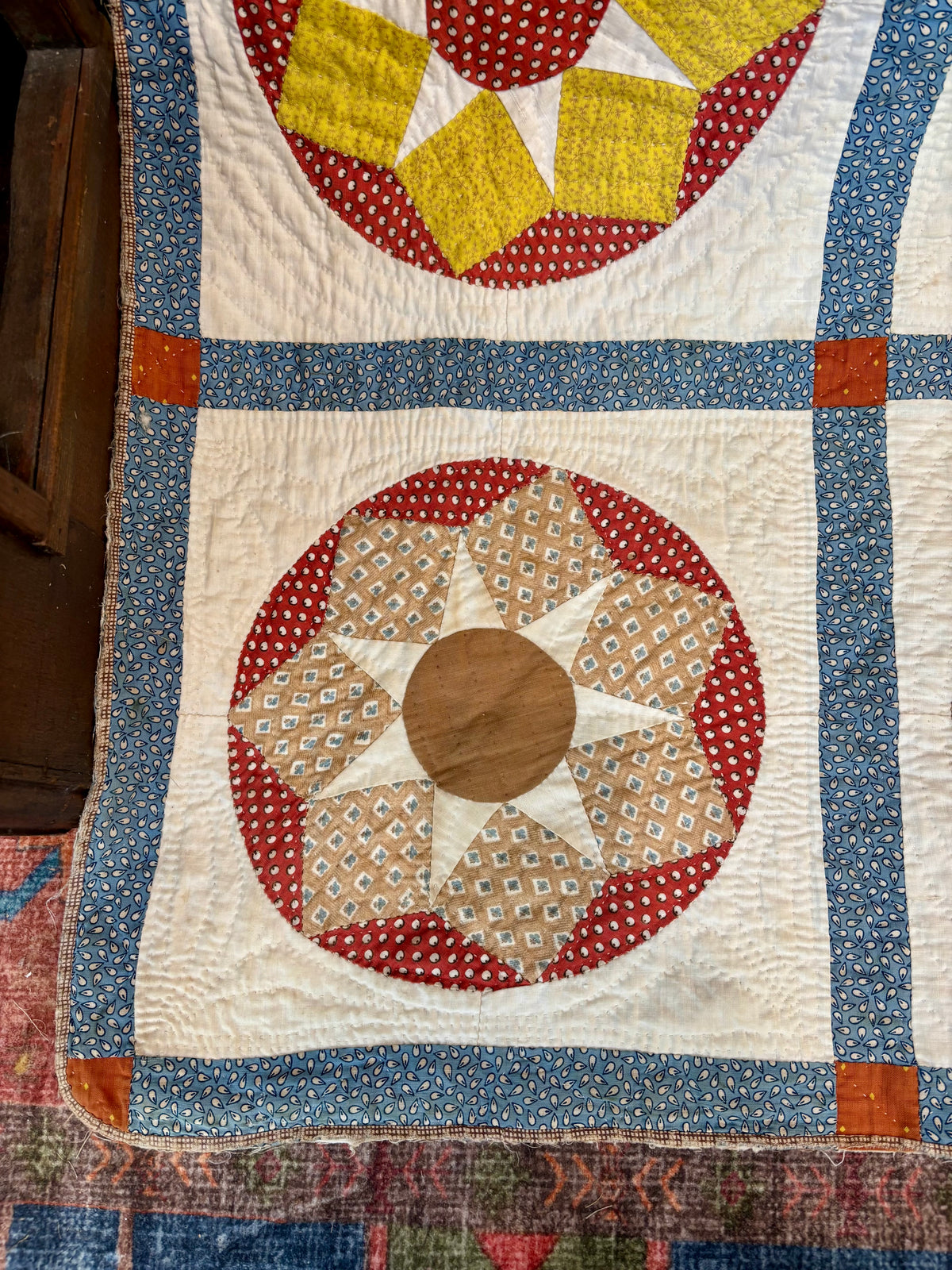 Antique Compass Star Quilt, c1880–1910