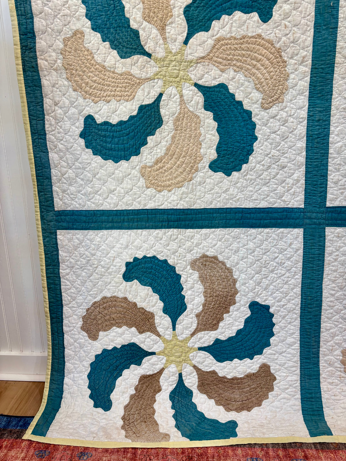Antique Princess Feather Appliqué Quilt, c1900-1920