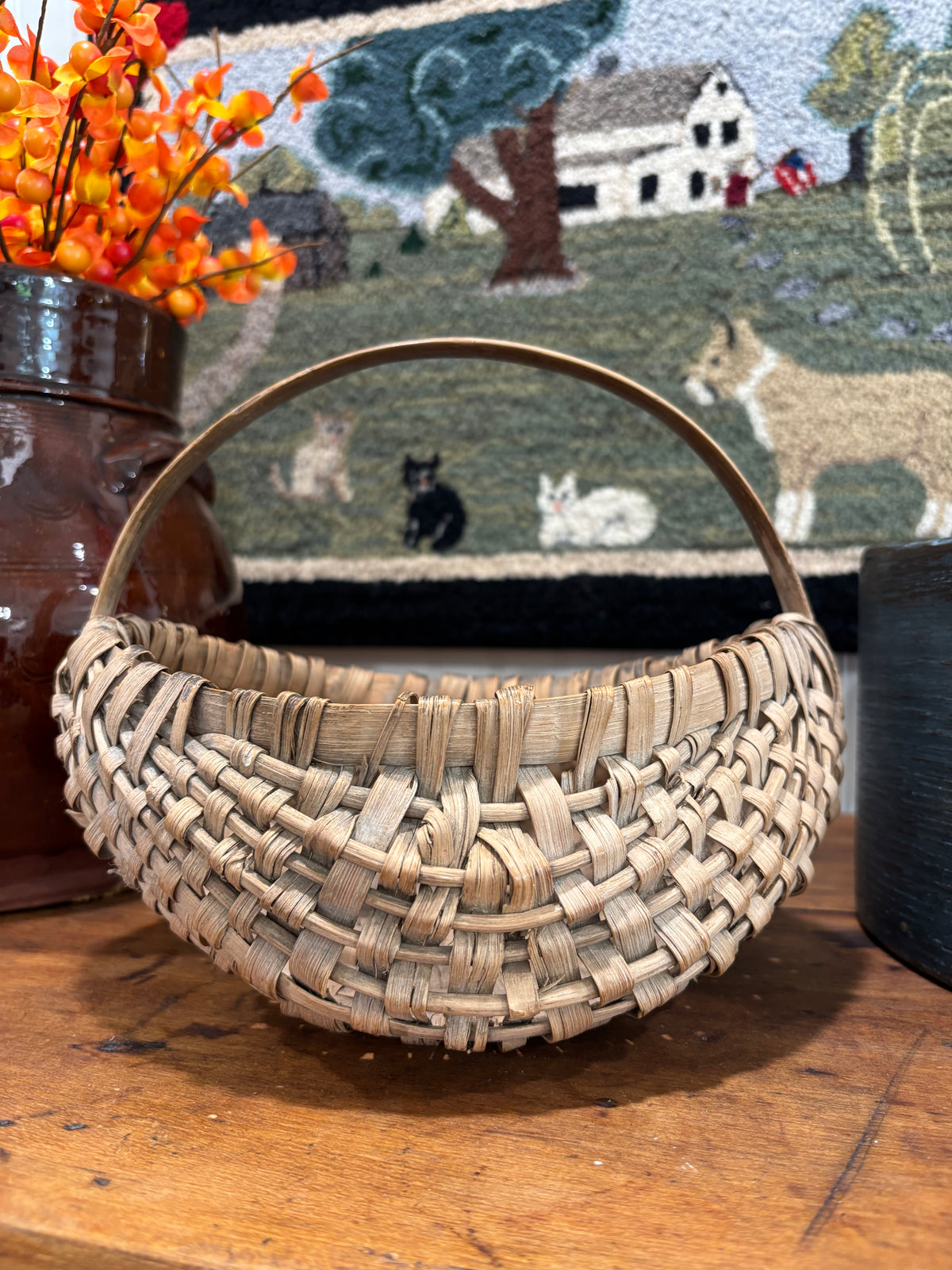 Antique Southern Appalachian Egg Basket, c1890–1910