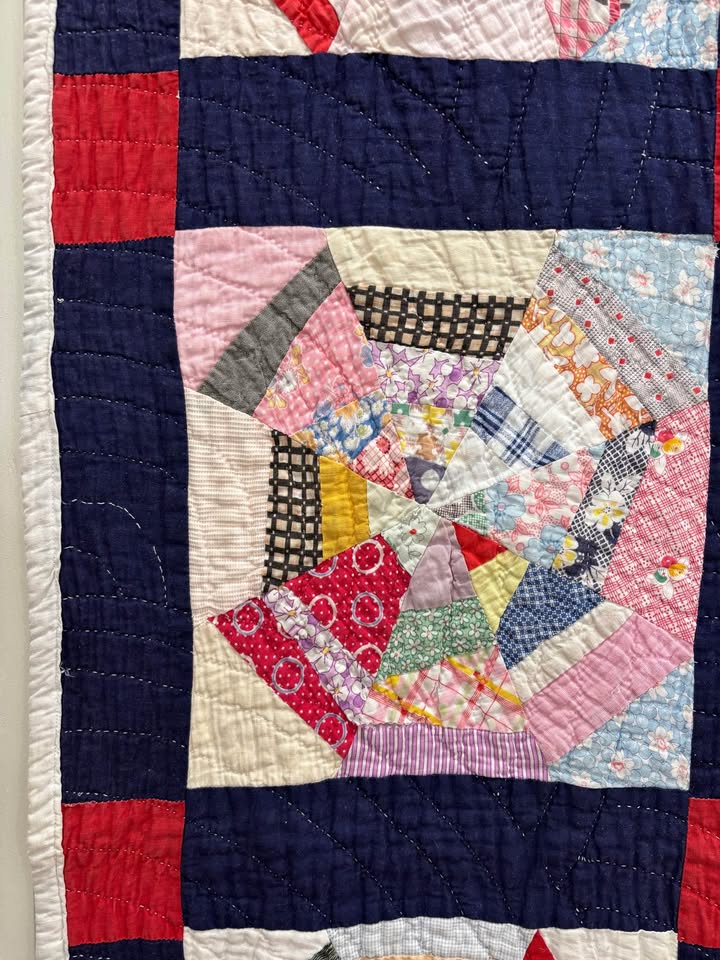 Antique Hand-Quilted Baptiste Fan Quilt, c1930–1940