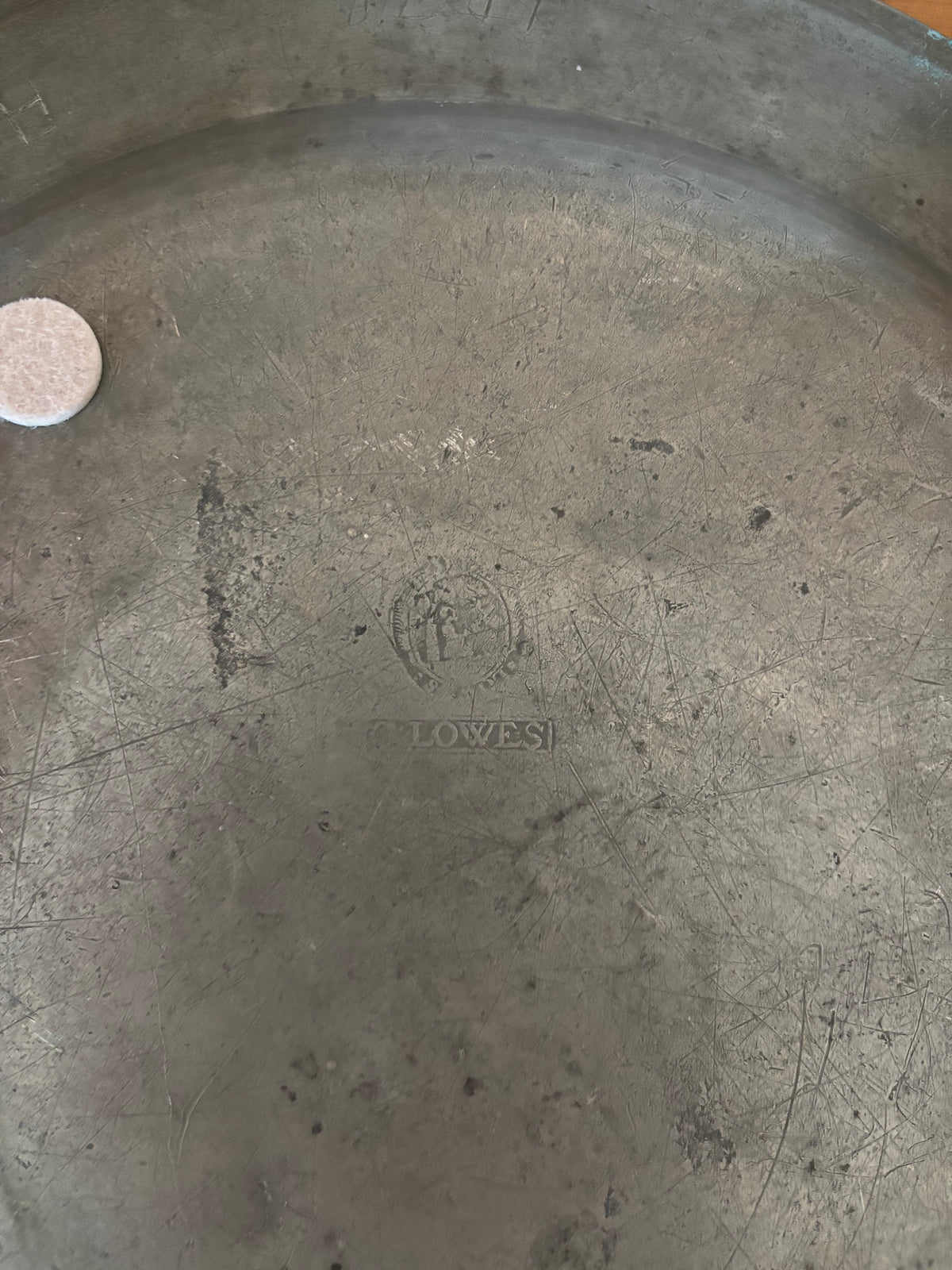 18th Century English Pewter Charger, George Lowes, Newcastle, c1750