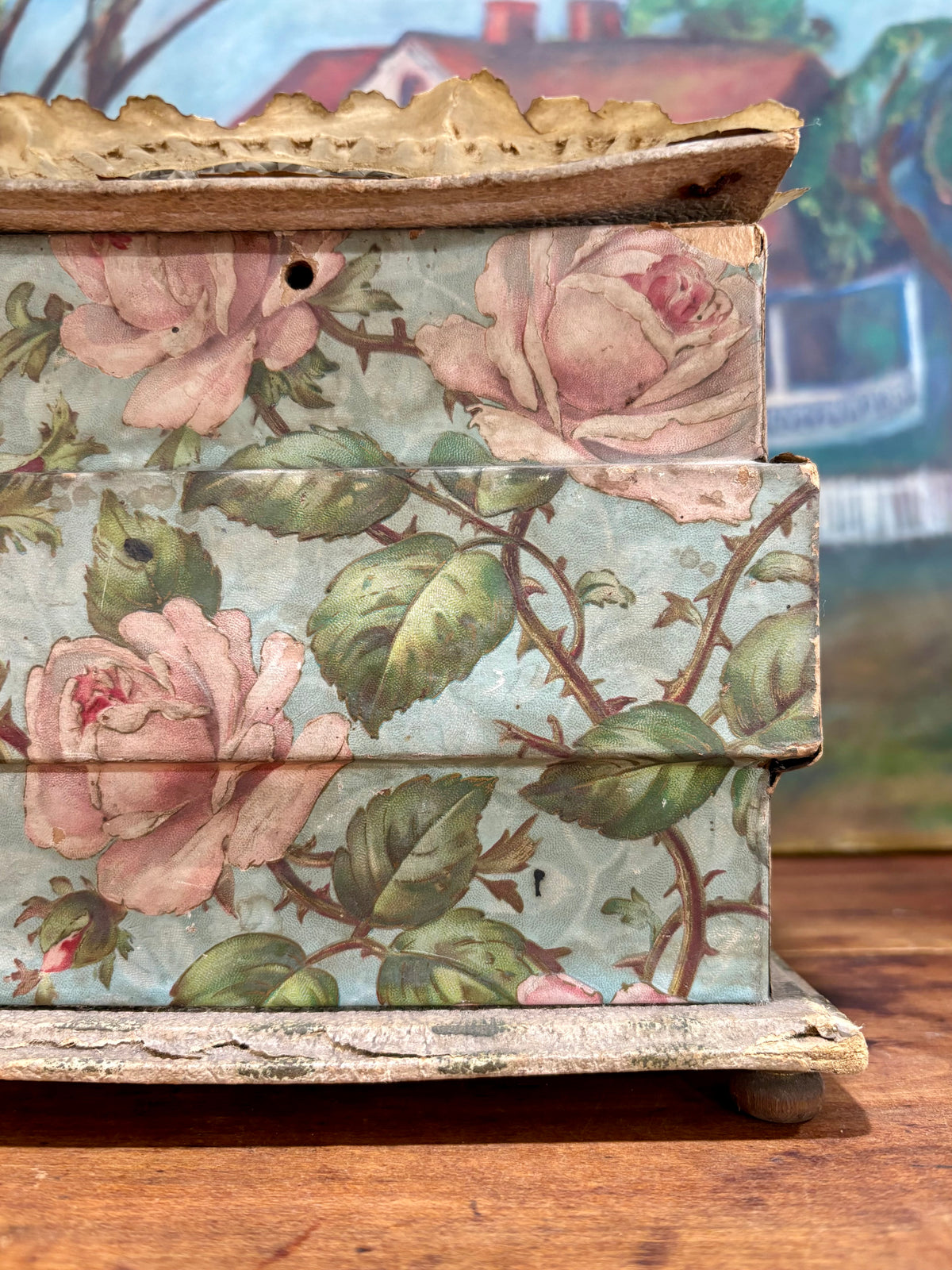 Victorian Floral Collar Box, c1880–1900