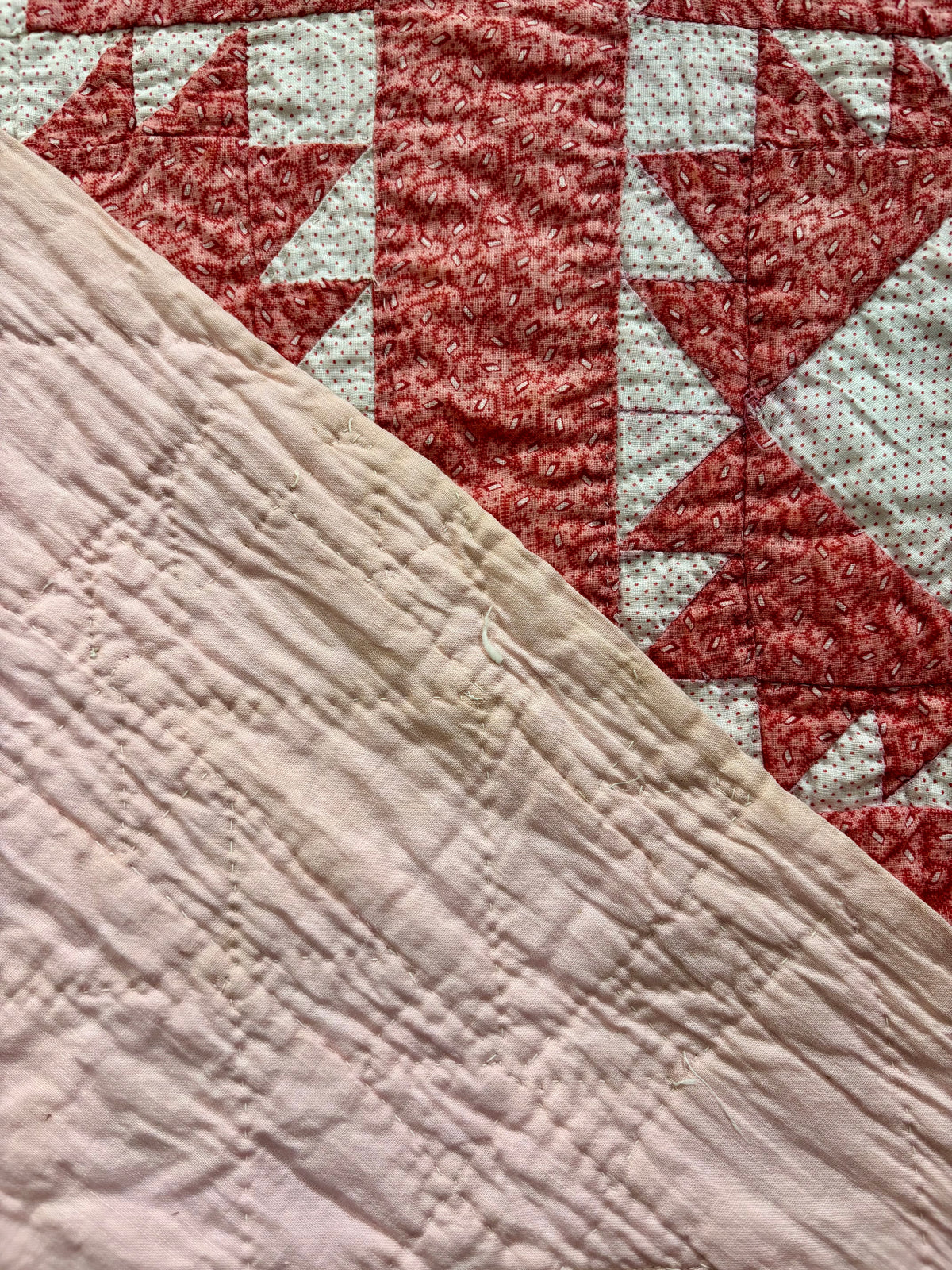 c1890–1910 Antique Bears Paw Quilt -76x77”
