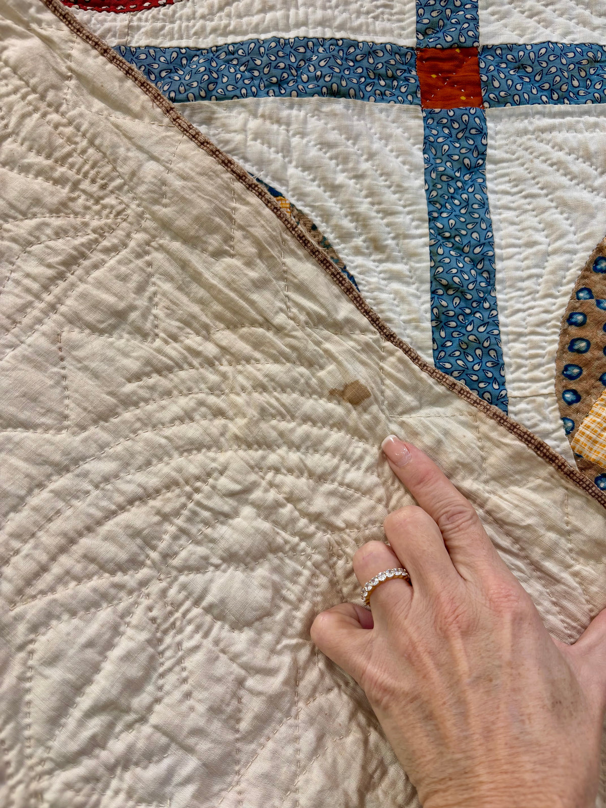Antique Compass Star Quilt, c1880–1910