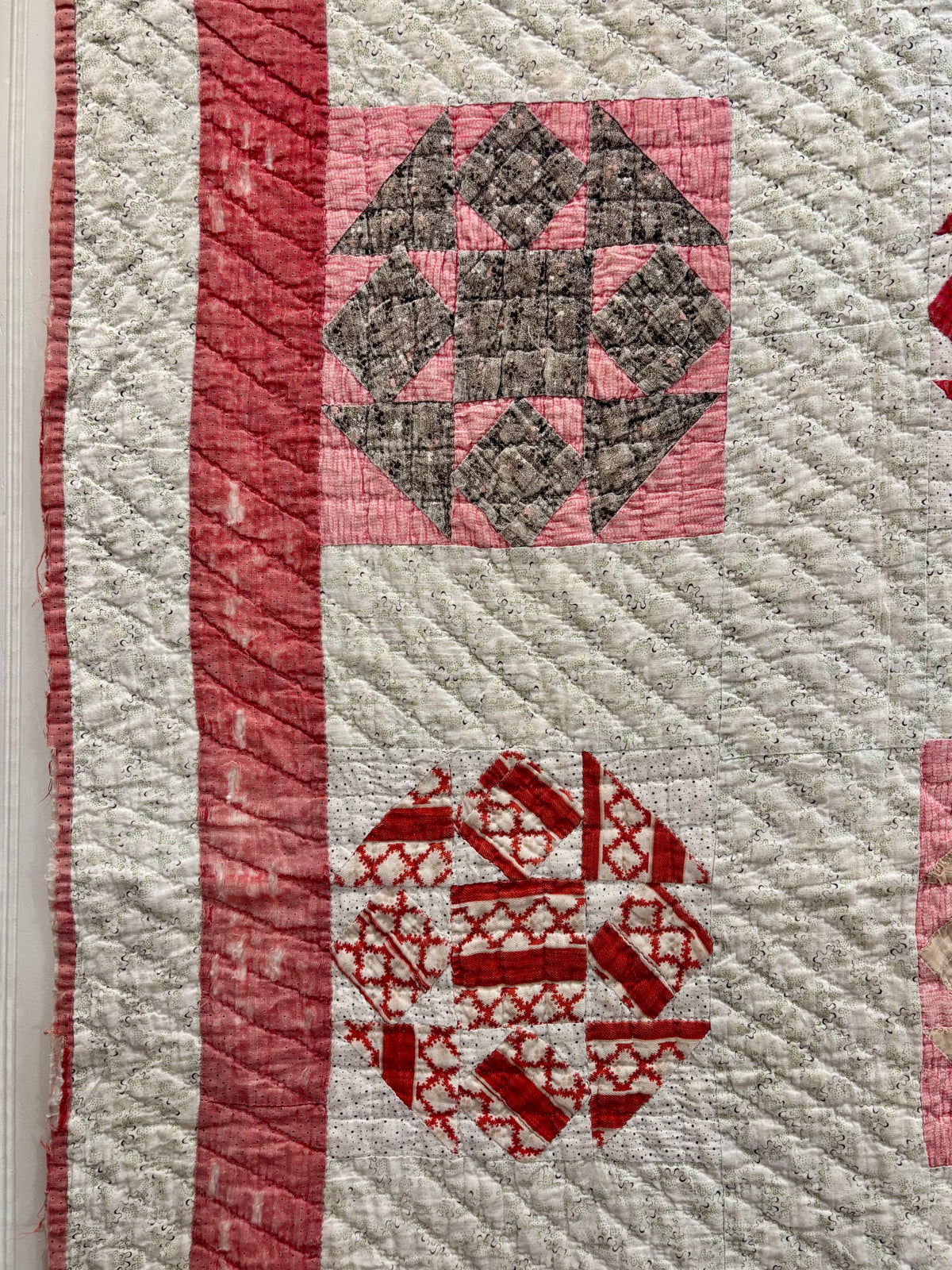 c1900 Antique Churn Dash Quilt - 66x67”