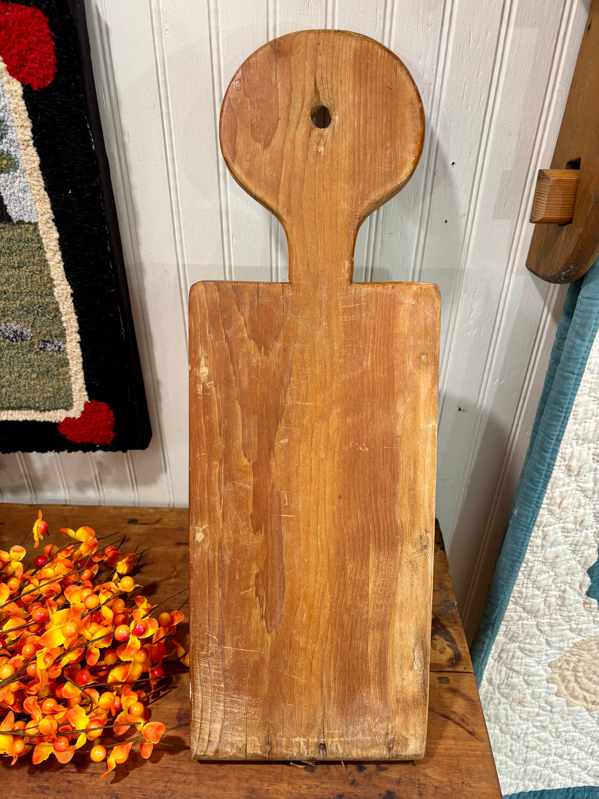 Early Wooden Wall Box with Lollipop Back, c1900–1920