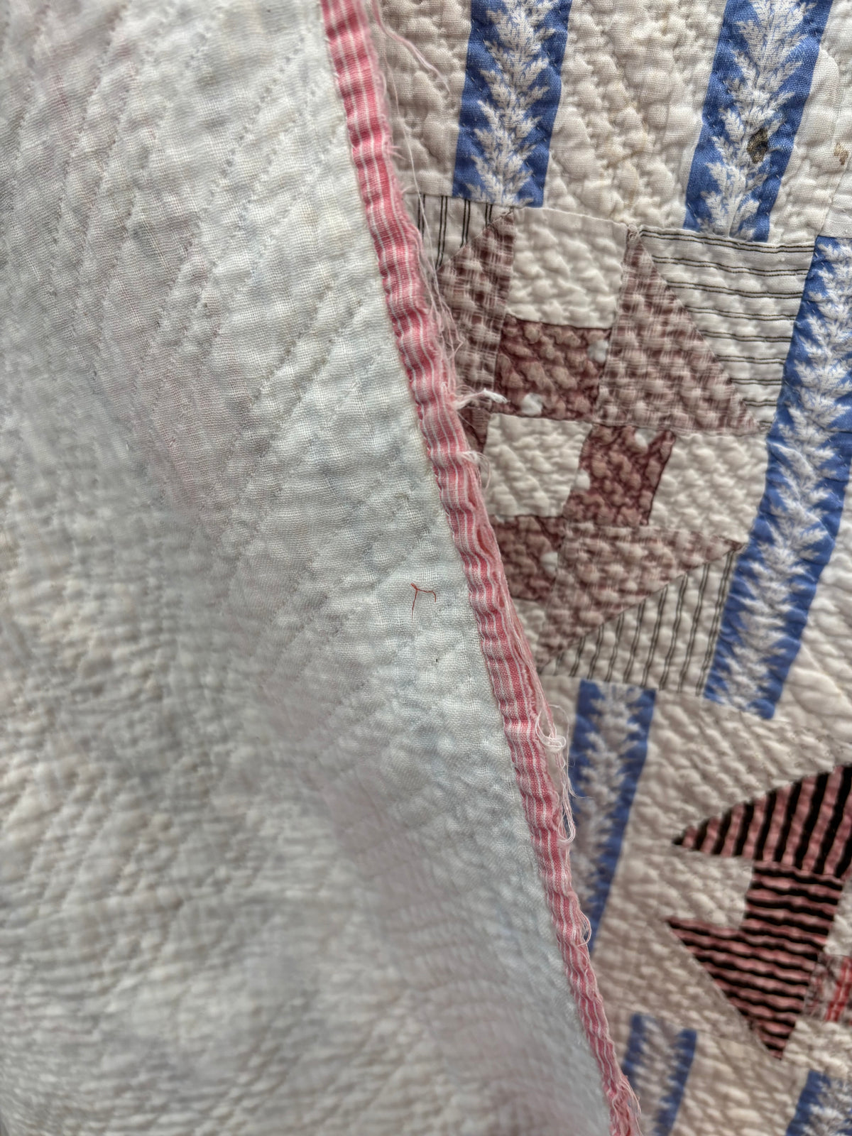 Antique Hand-Quilted Churn Dash Quilt, c1880–1910