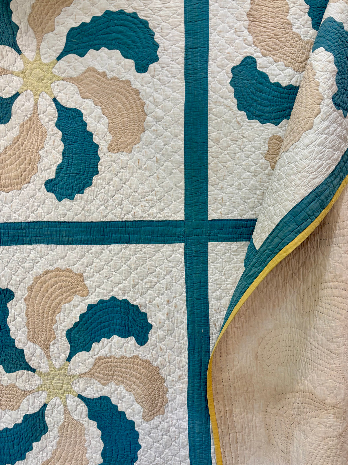 Antique Princess Feather Appliqué Quilt, c1900-1920