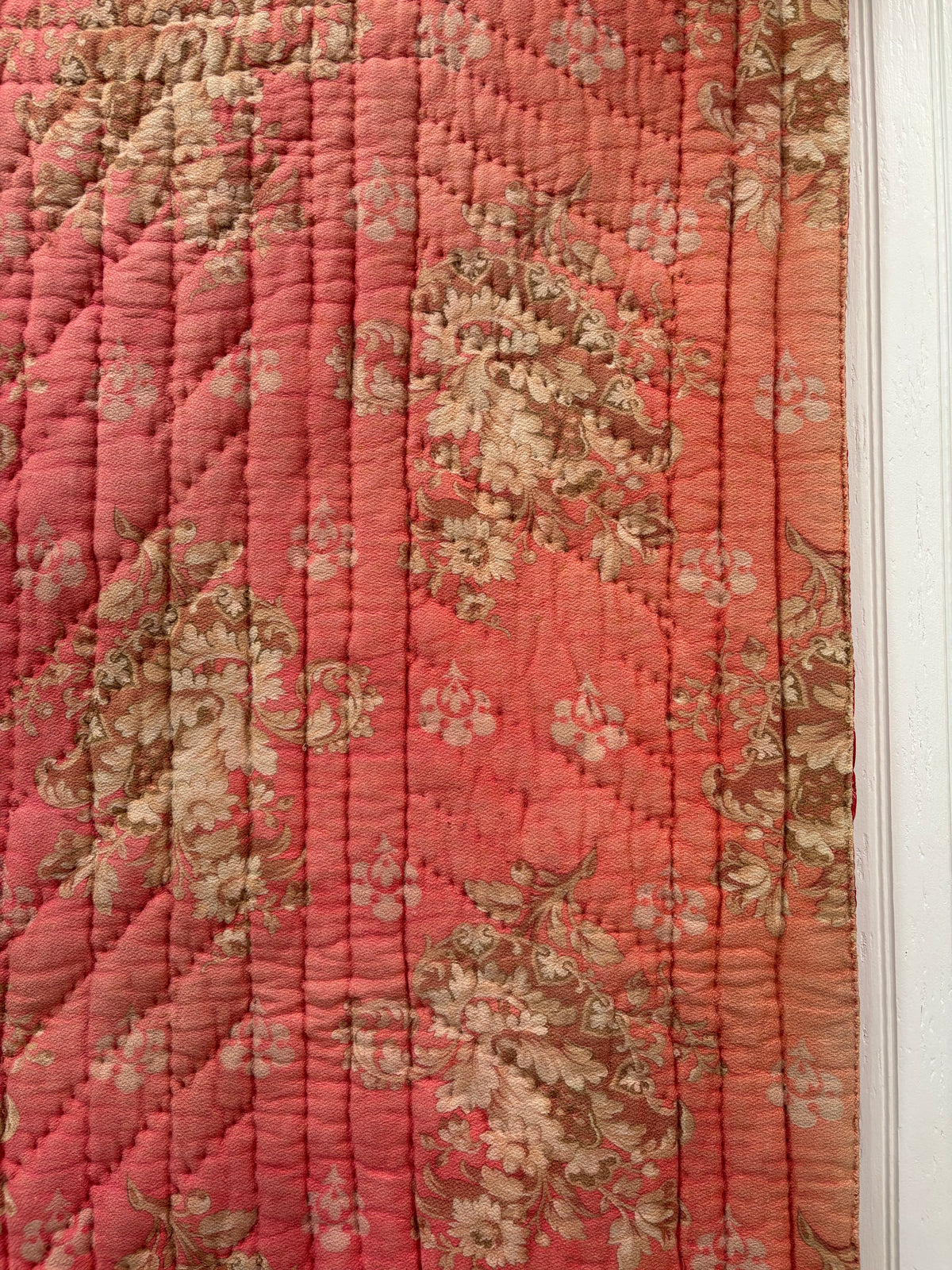 c1850-1865 American Antique Whole-Cloth Quilt - 69x69"