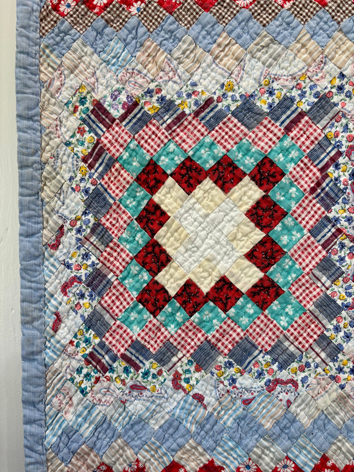 Postage Stamp Trip Around the World Quilt c1930–1940