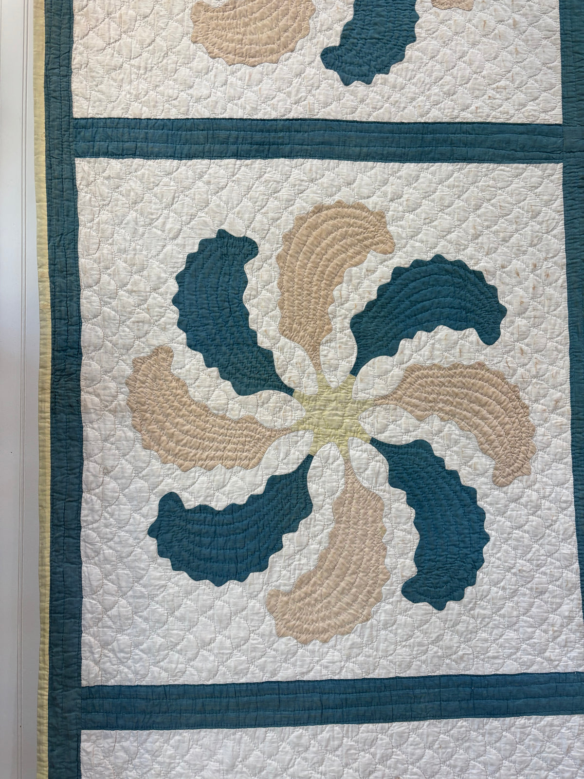Antique Princess Feather Appliqué Quilt, c1900-1920