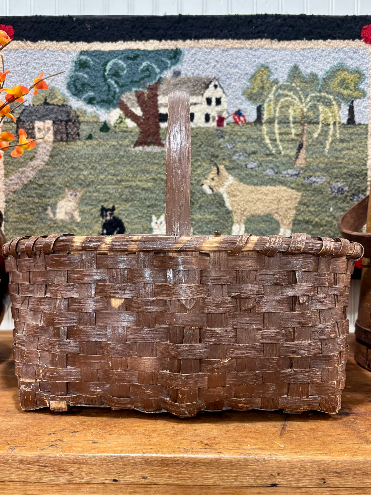 Early Painted Splint Gathering Basket, c1890ā1910