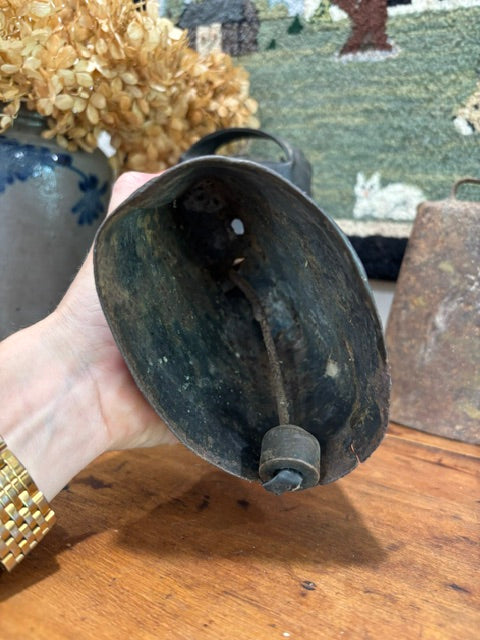 Set of 3 Antique Wrought Iron Cow Bells with Original Clapper | c1880โ1920