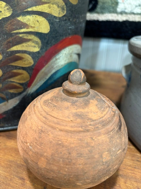 Antique Ovoid Redware Bank | c1850-1880