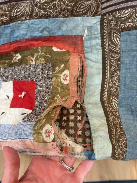 Antique Log Cabin Quilt | c. 1890β1910 | 74 Γ 76"