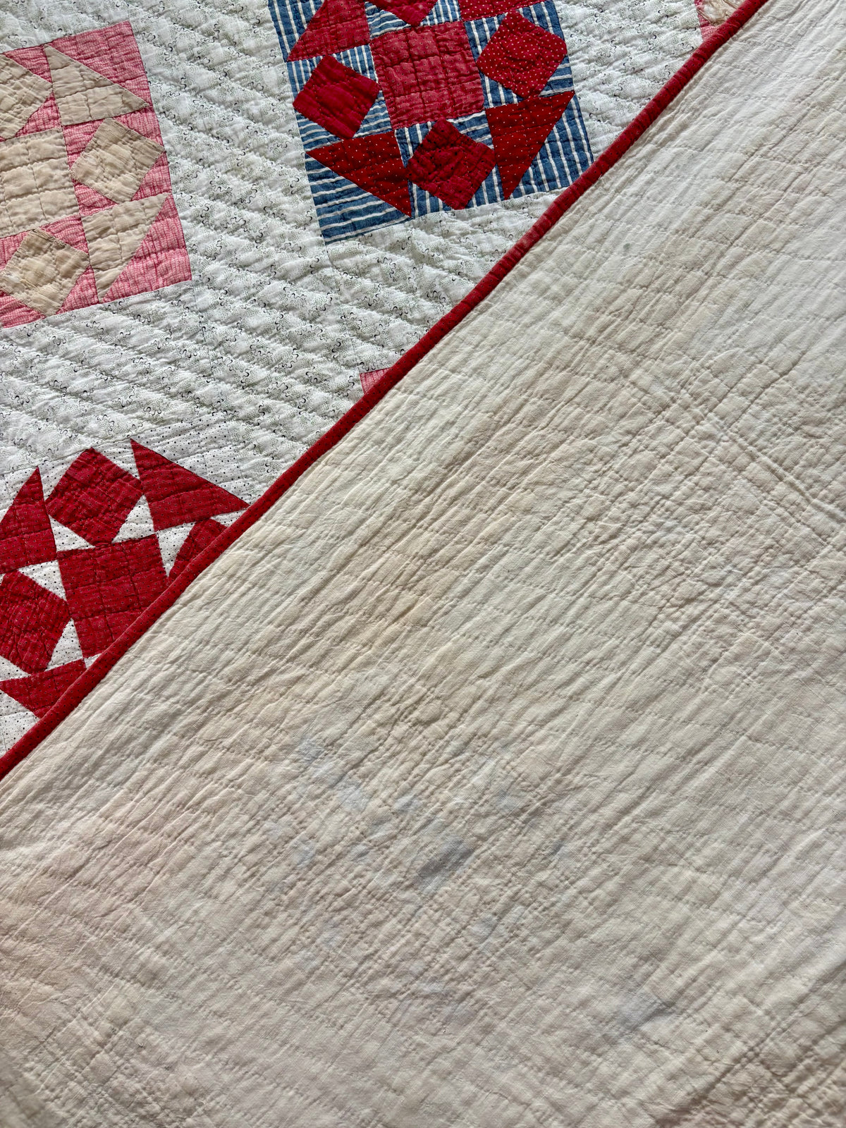 c1900 Antique Churn Dash Quilt - 66x67”