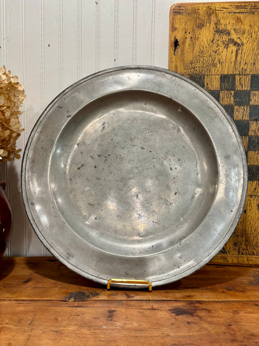 c1880s Antique Pewter Charger 16½”
