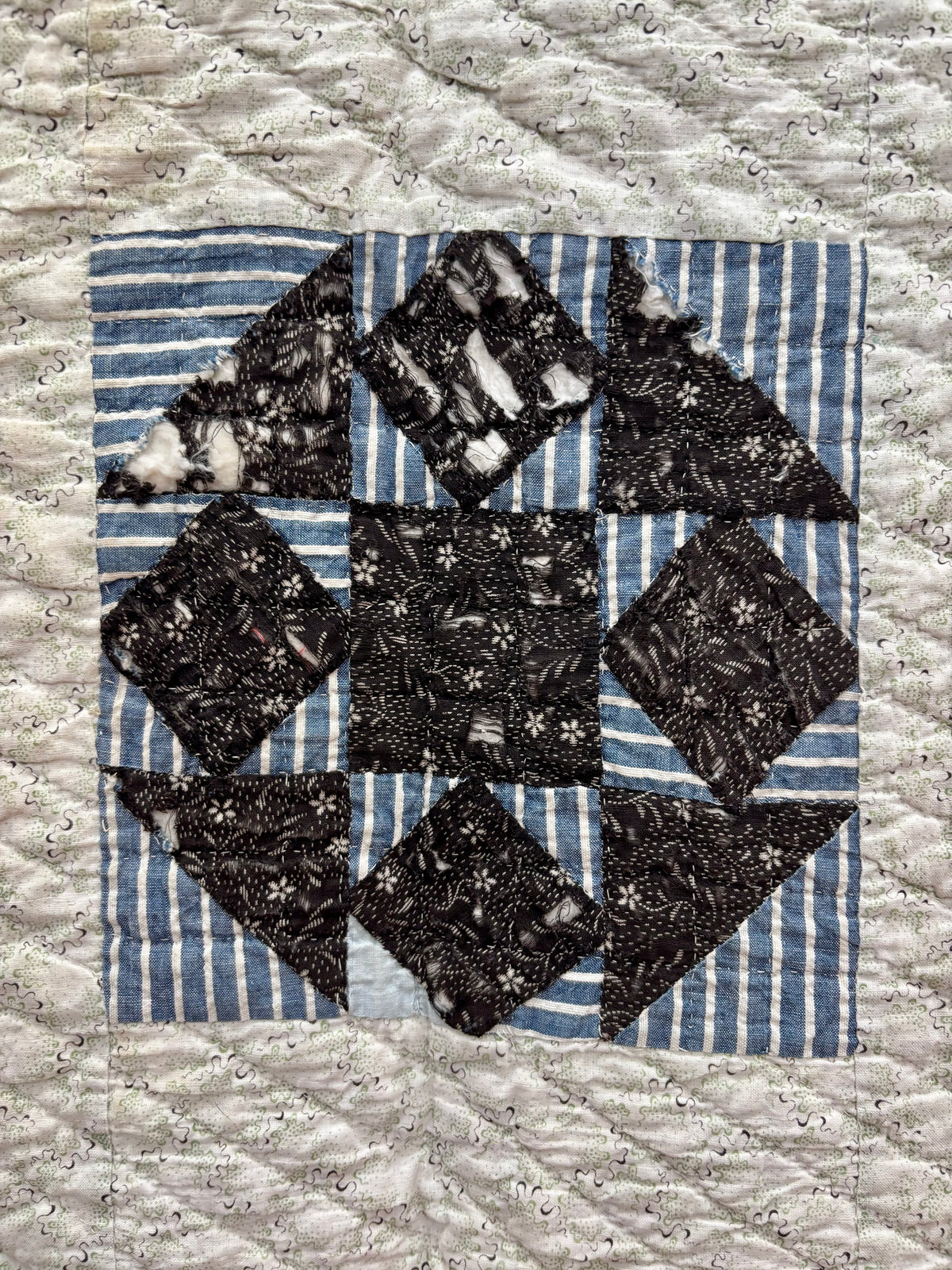 c1900 Antique Churn Dash Quilt - 66x67”