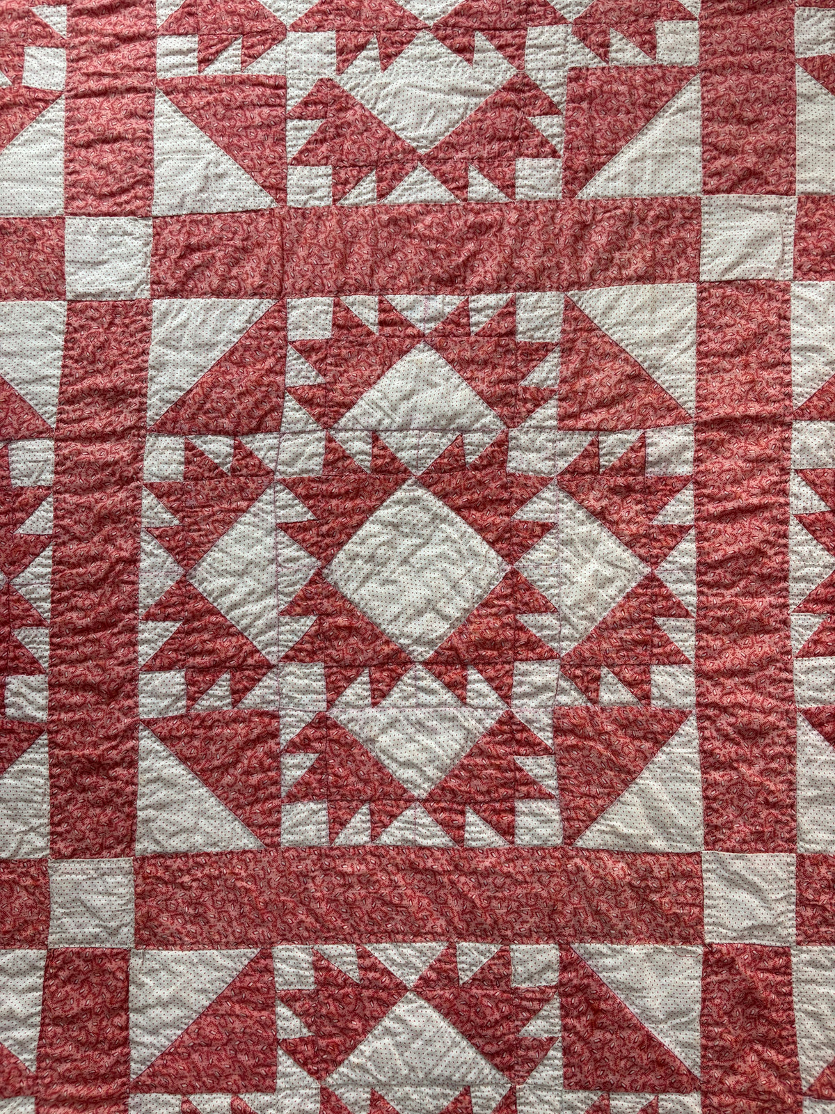 c1890–1910 Antique Bears Paw Quilt -76x77”