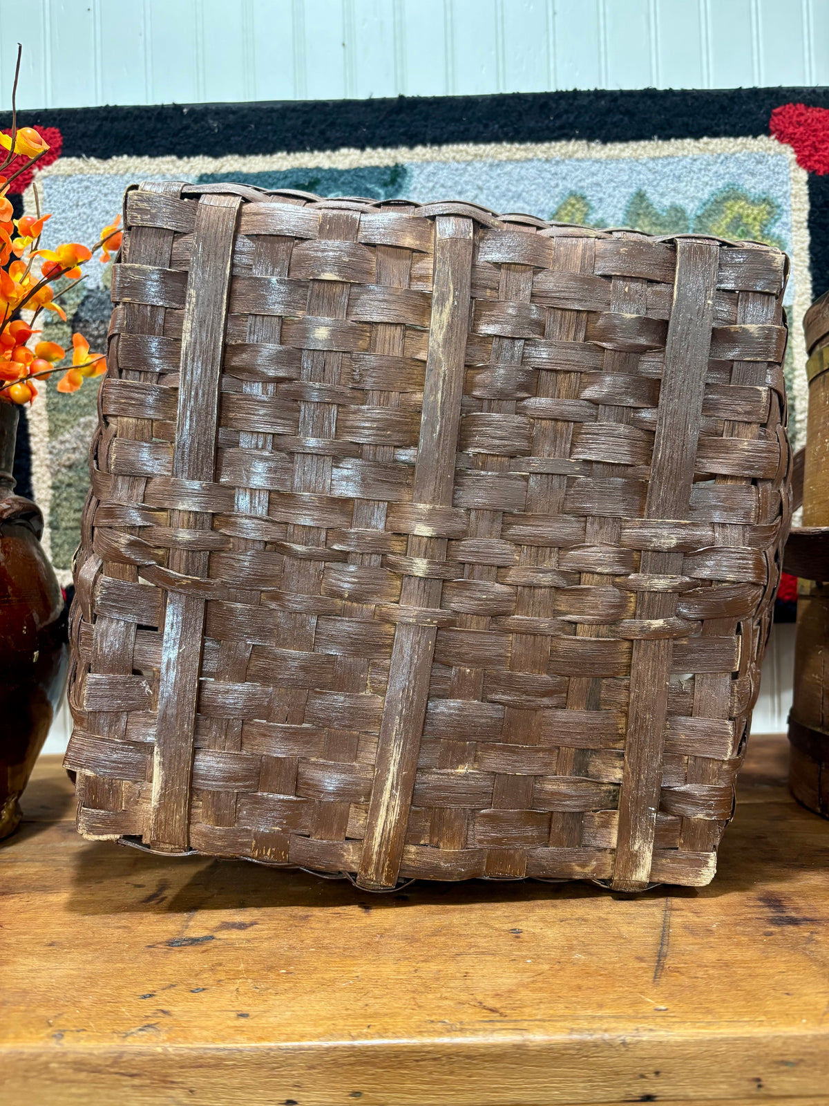 Early Painted Splint Gathering Basket, c1890–1910