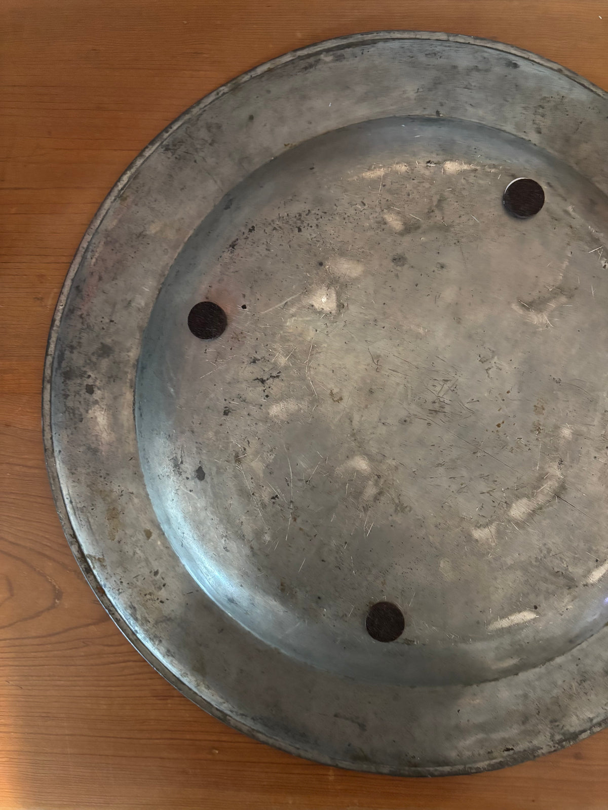 c1880s Antique Pewter Charger 16½”
