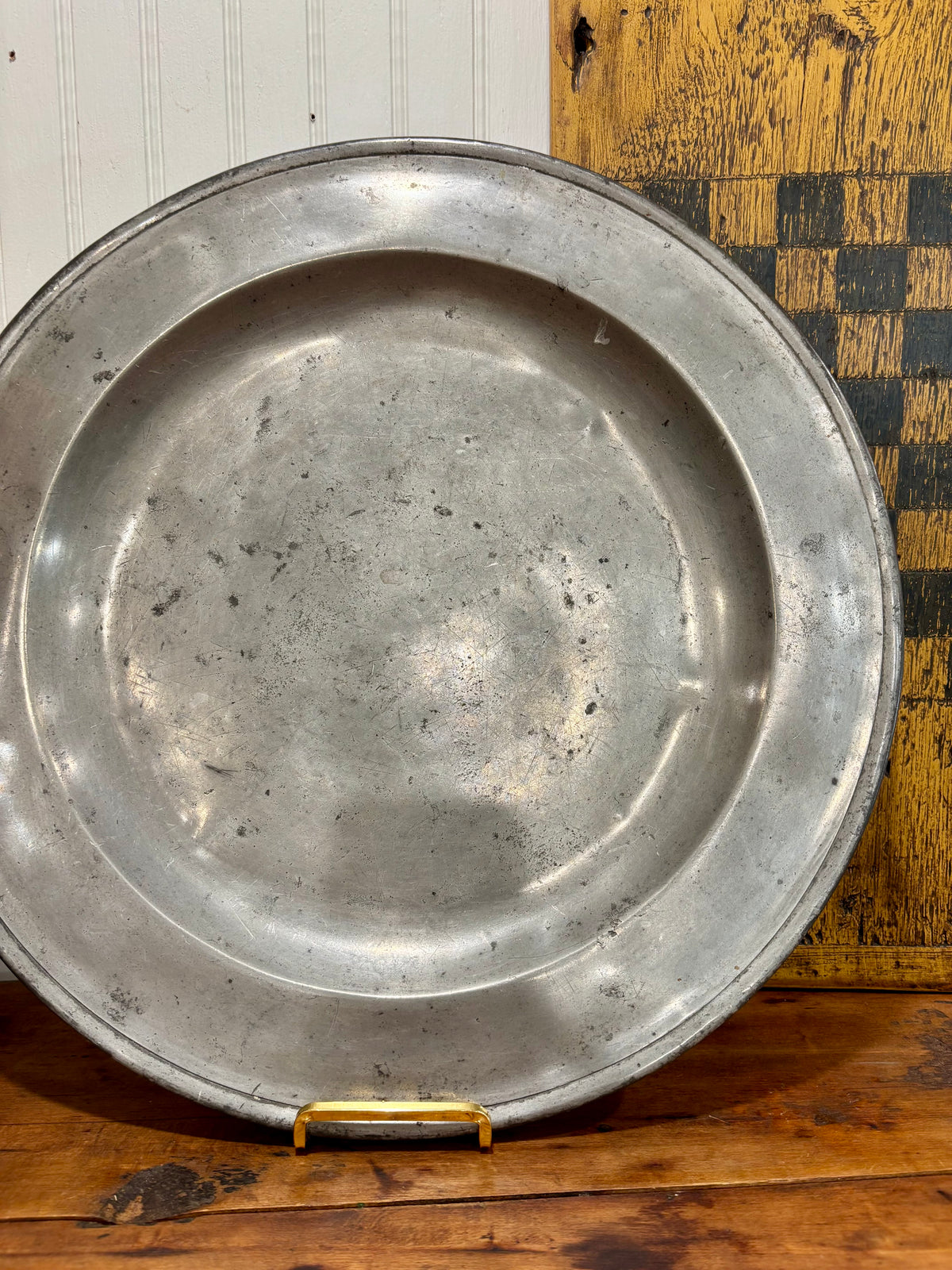 c1880s Antique Pewter Charger 16½”