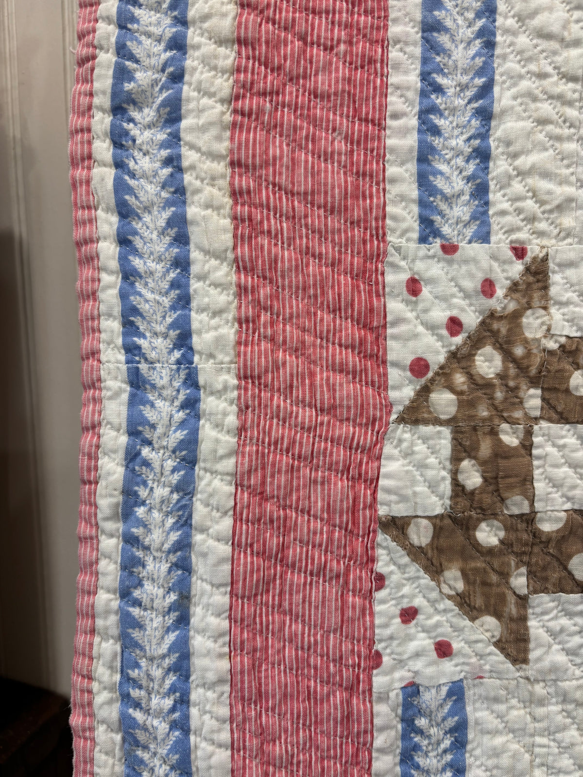 Antique Hand-Quilted Churn Dash Quilt, c1880–1910